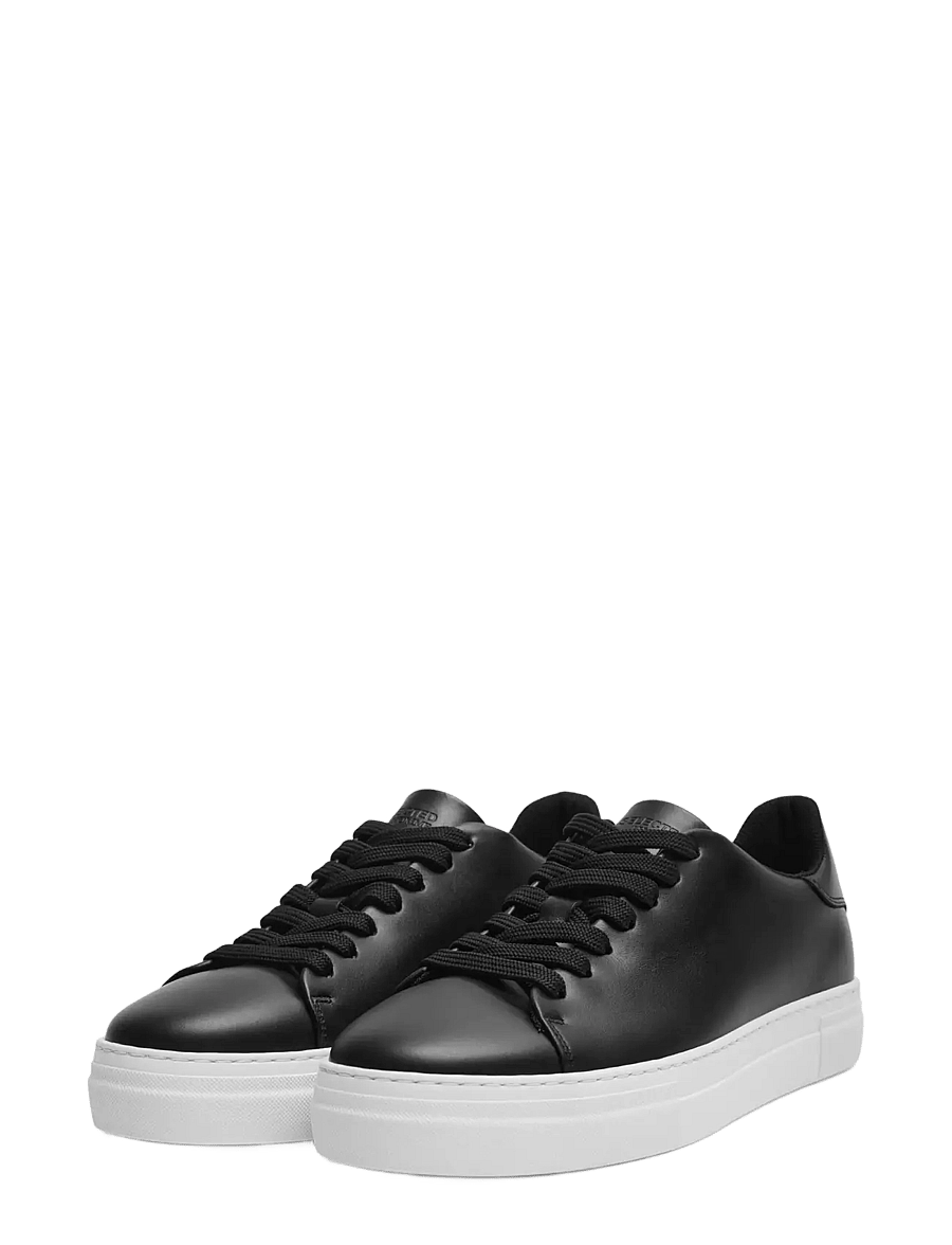 Selected - SLHDAVID CHUNKY LEATHER SNEAKER NOOS - shop efter anledning - black - 4