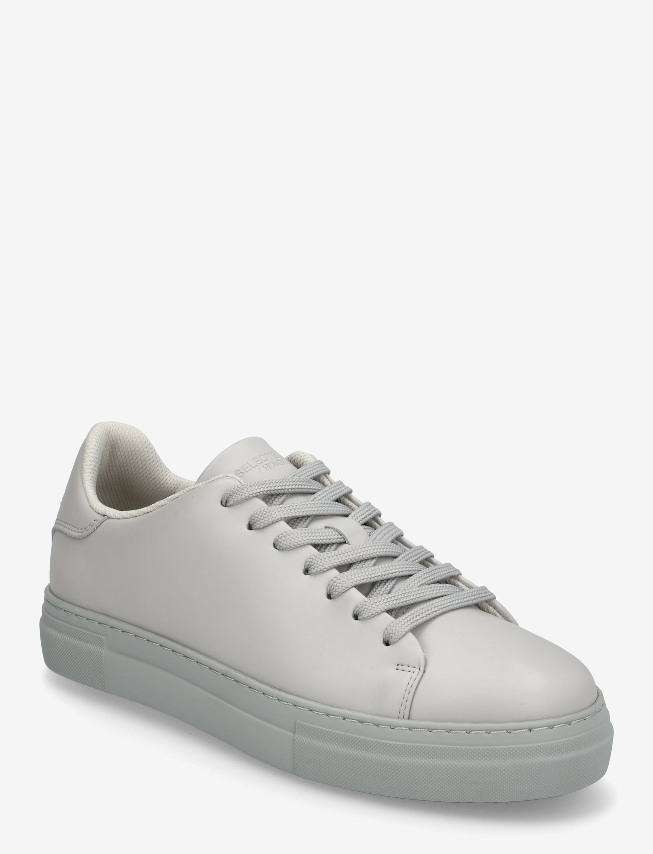 Selected - SLHDAVID CHUNKY LEATHER SNEAKER NOOS - madala säärega tossud - grey - 0
