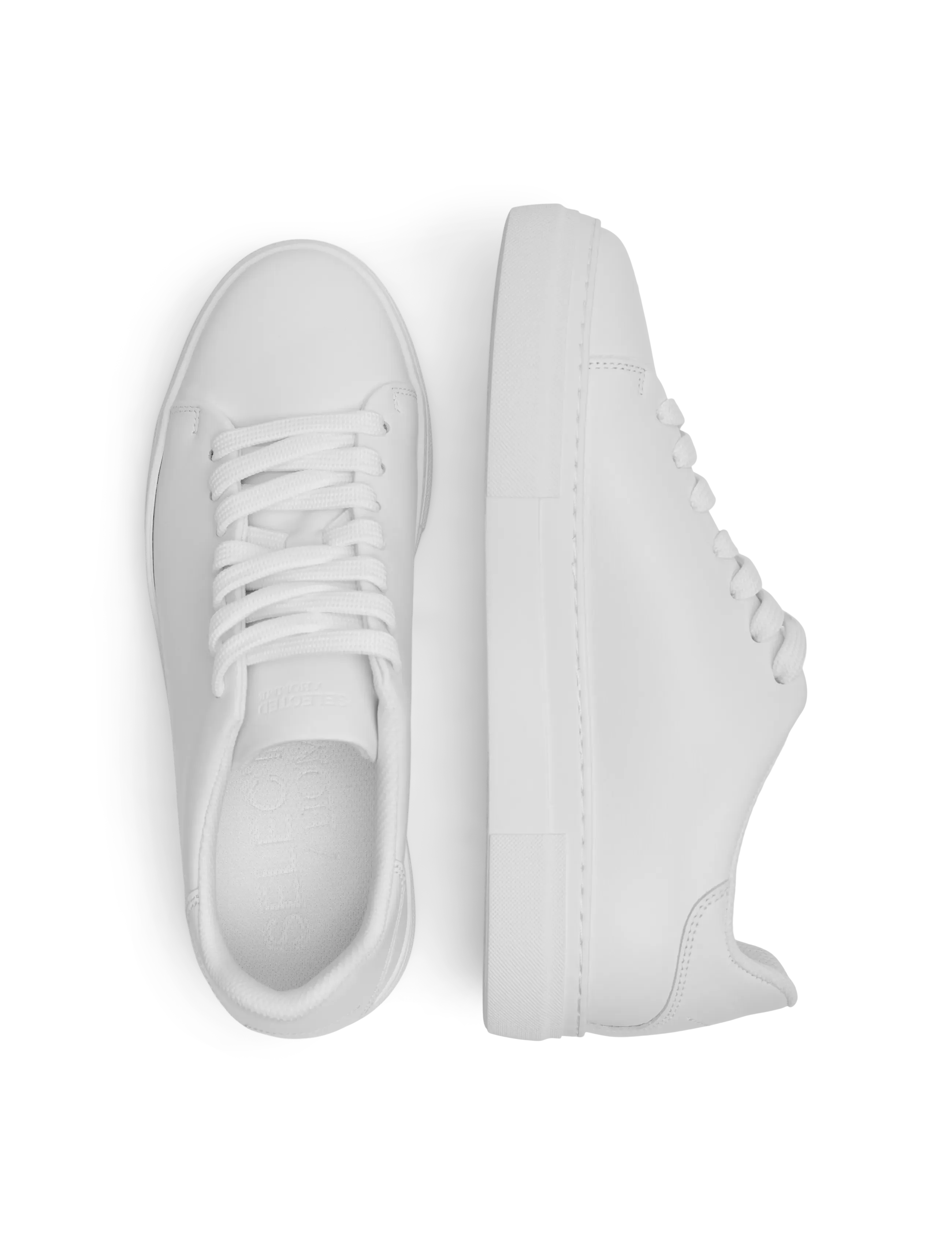 Selected - SLHDAVID CHUNKY LEATHER SNEAKER NOOS - lave sneakers - white - 3