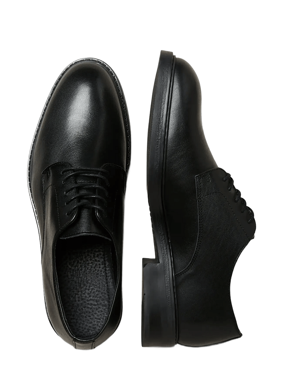 Selected - SLMBLAKE LEATHER DERBY SHOE NOOS - derby-schuhe - black - 3