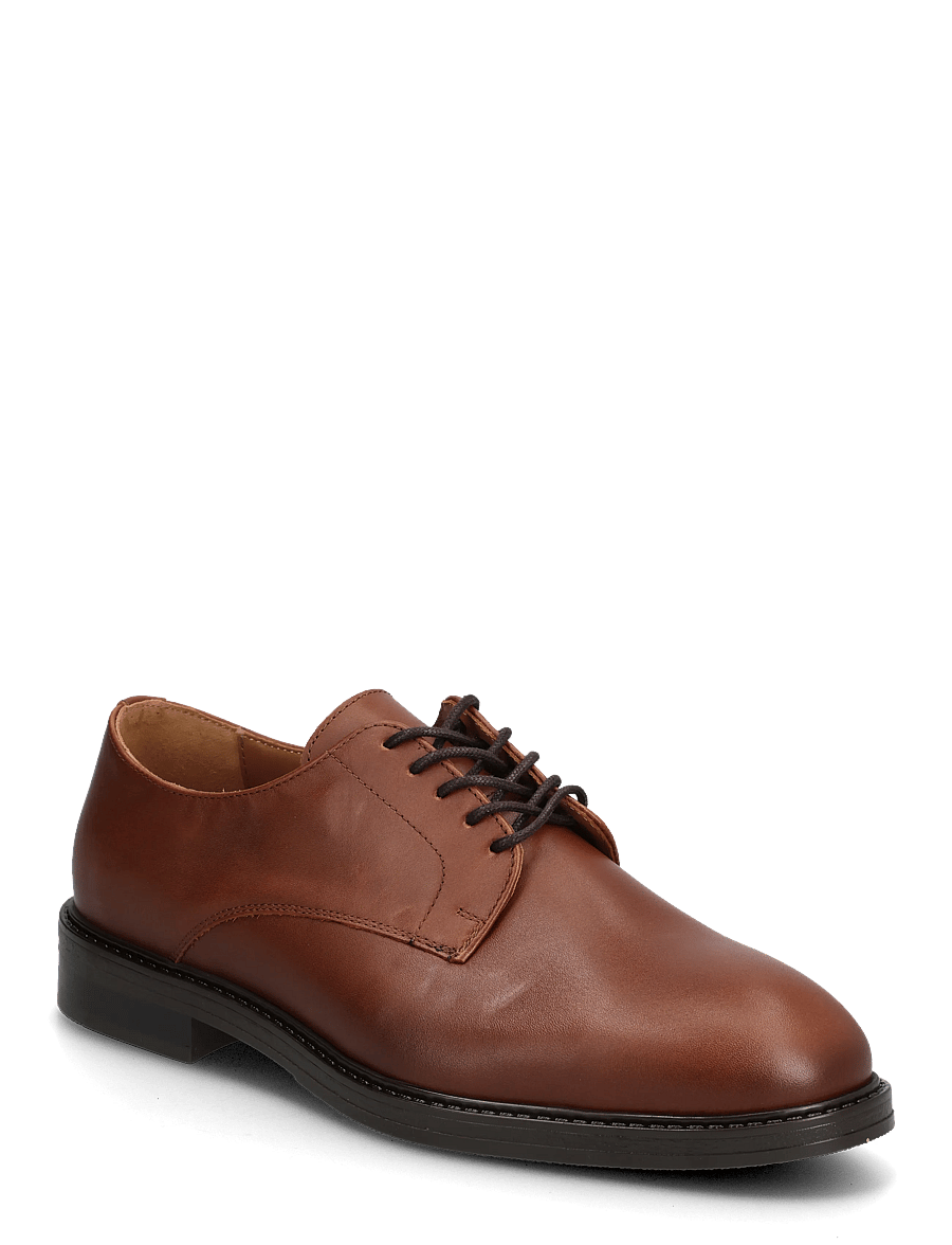 Selected - SLMBLAKE LEATHER DERBY SHOE NOOS - derby-schuhe - cognac - 0