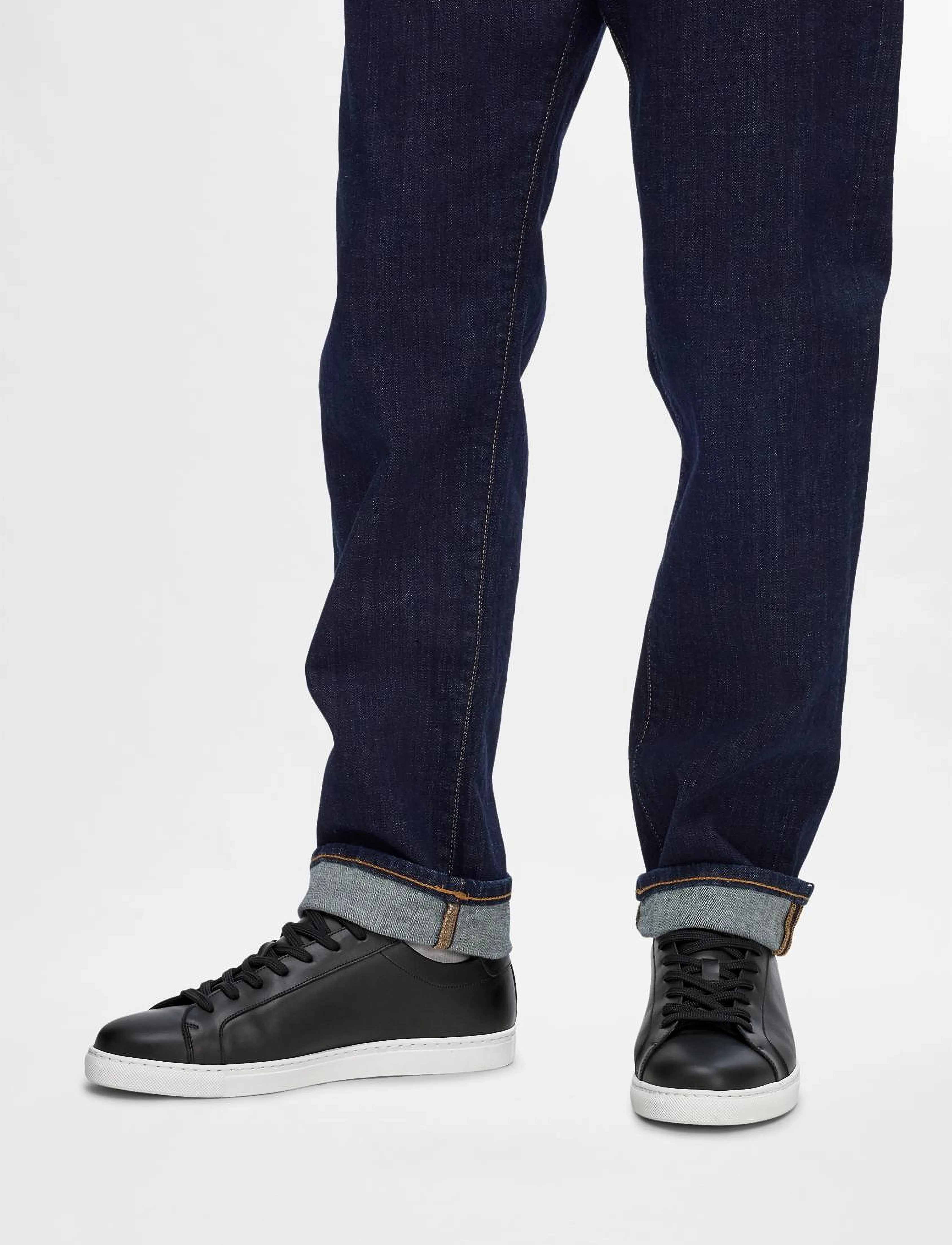 Selected - SLHEVAN LEATHER SNEAKER NOOS - black - 3