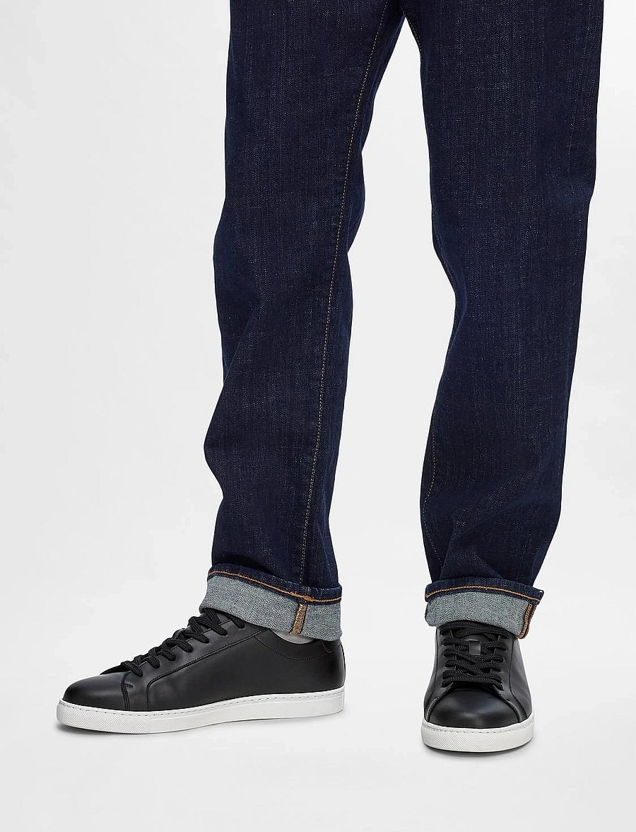 Selected - SLHEVAN LEATHER SNEAKER NOOS - low-top sneaker - black - 3