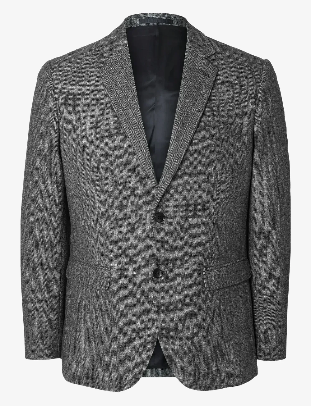 Selected - SLHSLIMADAM FLANNEL BLAZER - blazers à boutonnage simple - medium grey melange - 0