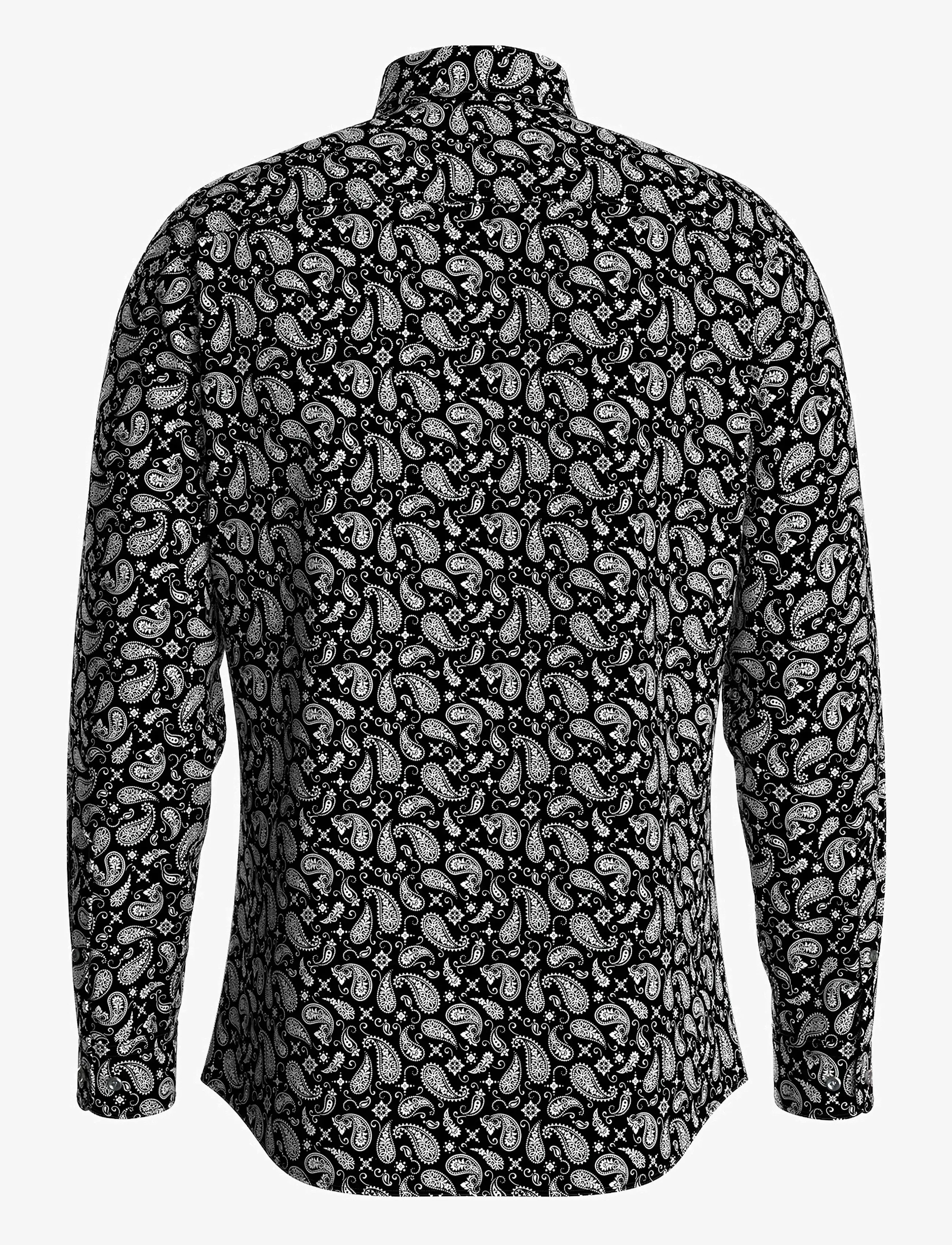 Selected - SLHSLIMPERFORMANCE AOP SHIRT LS - black - 1