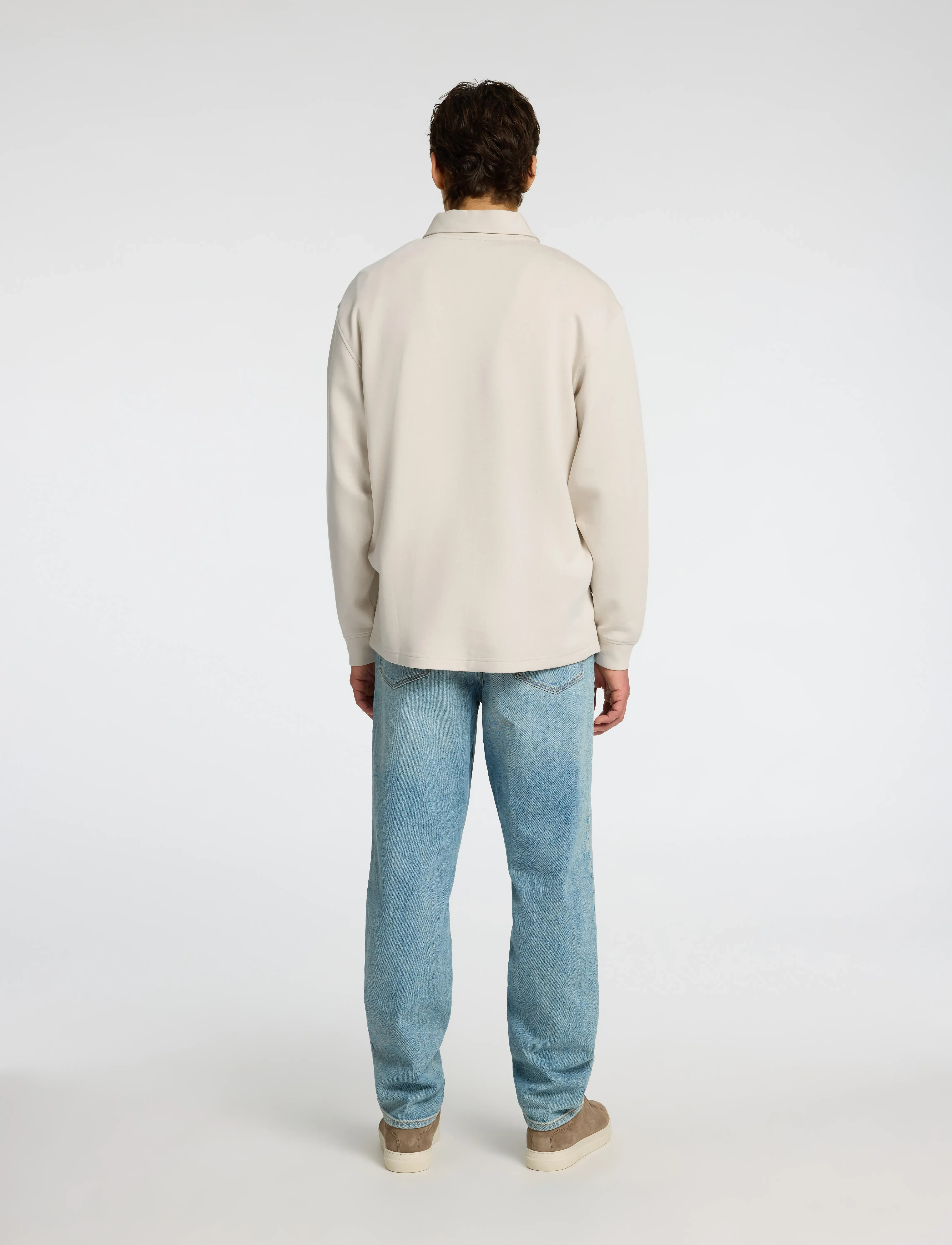 Selected - SLHRELAX-EMANUEL SOFT POLO ZIP SWEAT EX - długi rękaw - oatmeal - 2