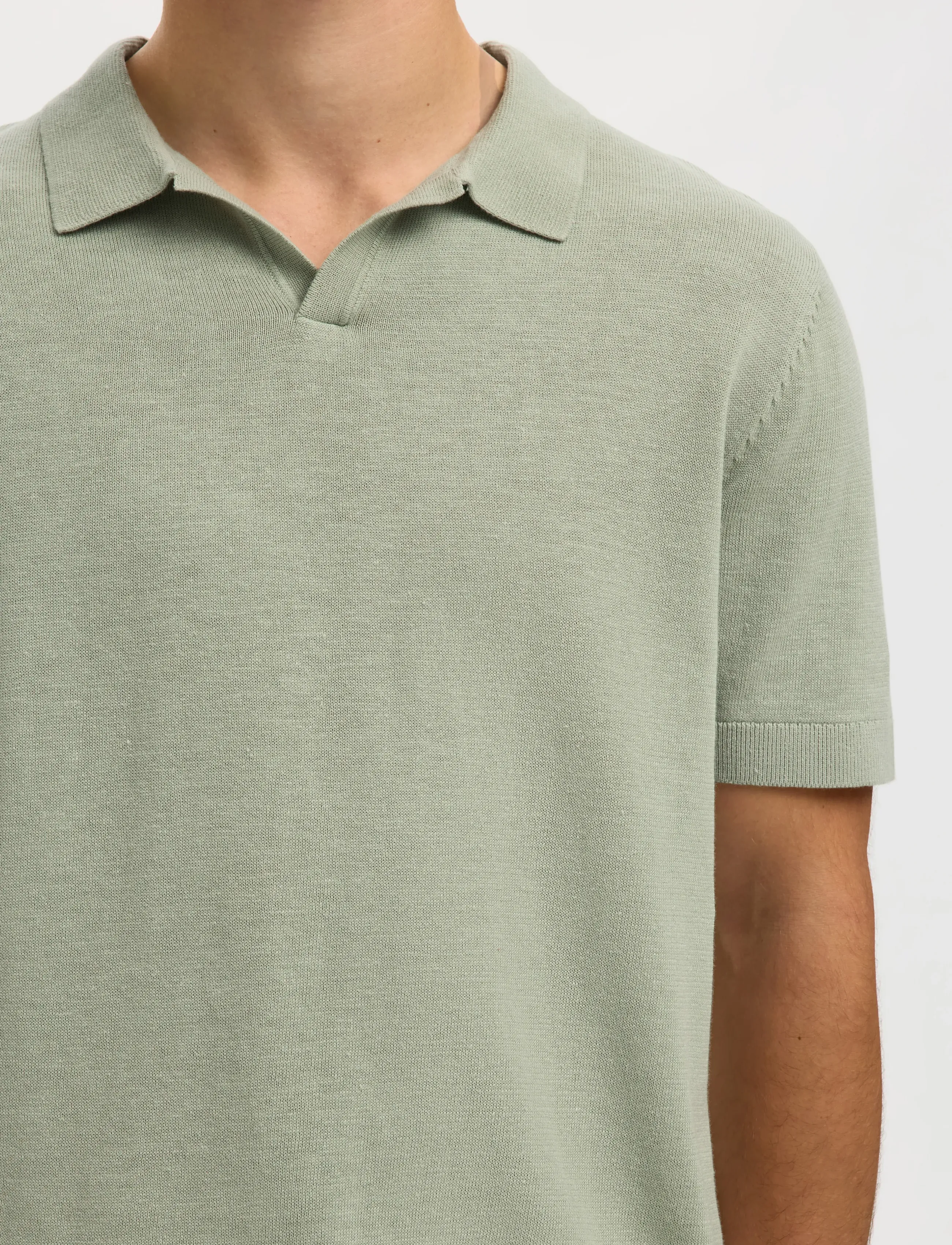 Slhmattis Ss Linen Blend Open Polo Noos 4