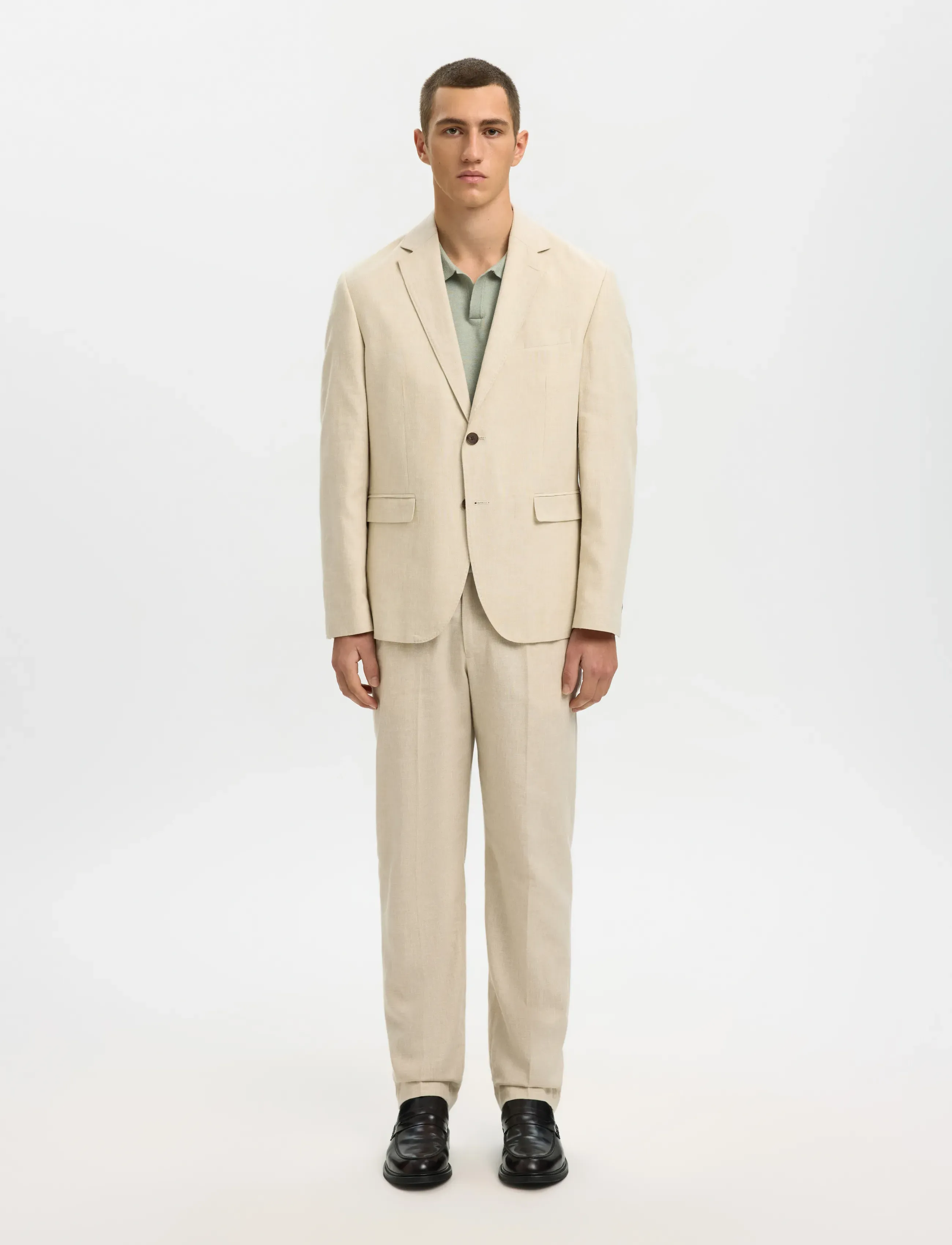 Slhmattis Ss Linen Blend Open Polo Noos 5