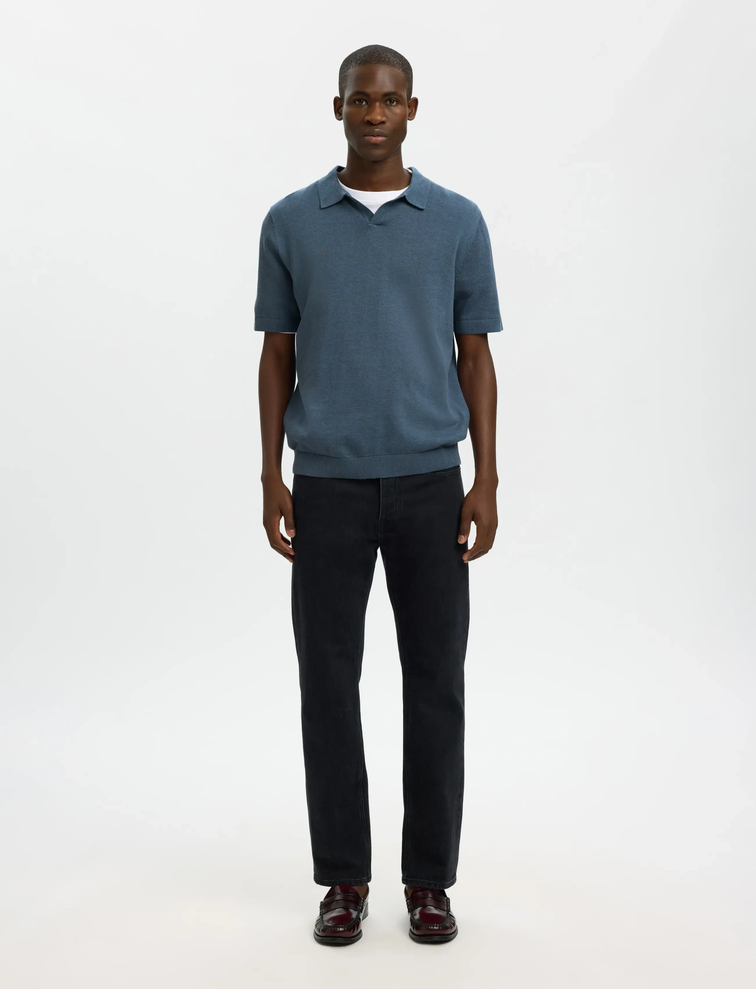 Slhmattis Ss Linen Blend Open Polo Noos 3