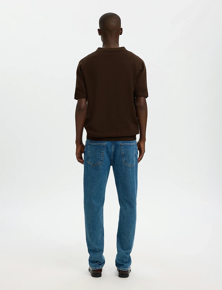 Selected - SLHMATTIS SS LINEN BLEND OPEN POLO NOOS - kortærmede poloer - delicioso - 2