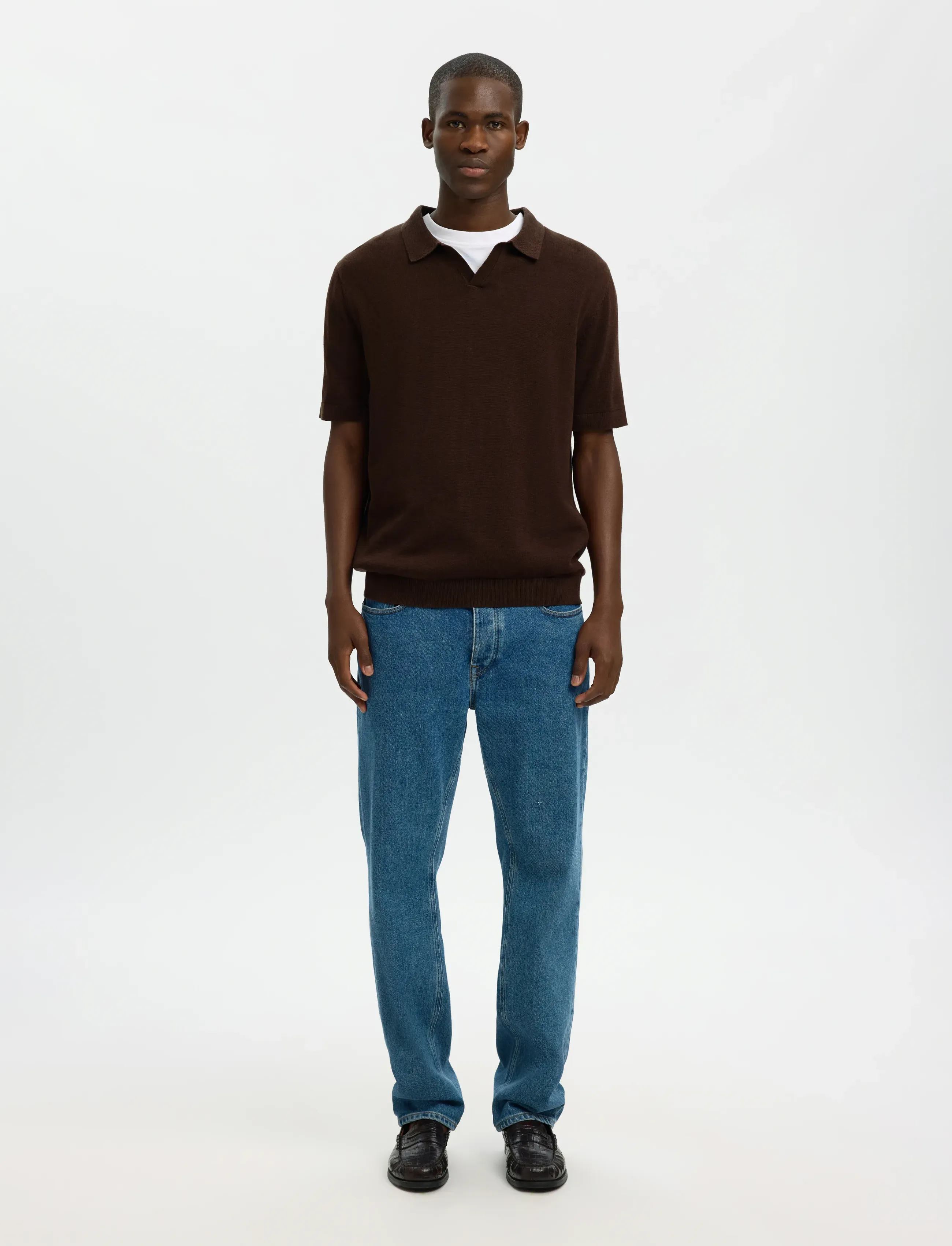 Slhmattis Ss Linen Blend Open Polo Noos 3