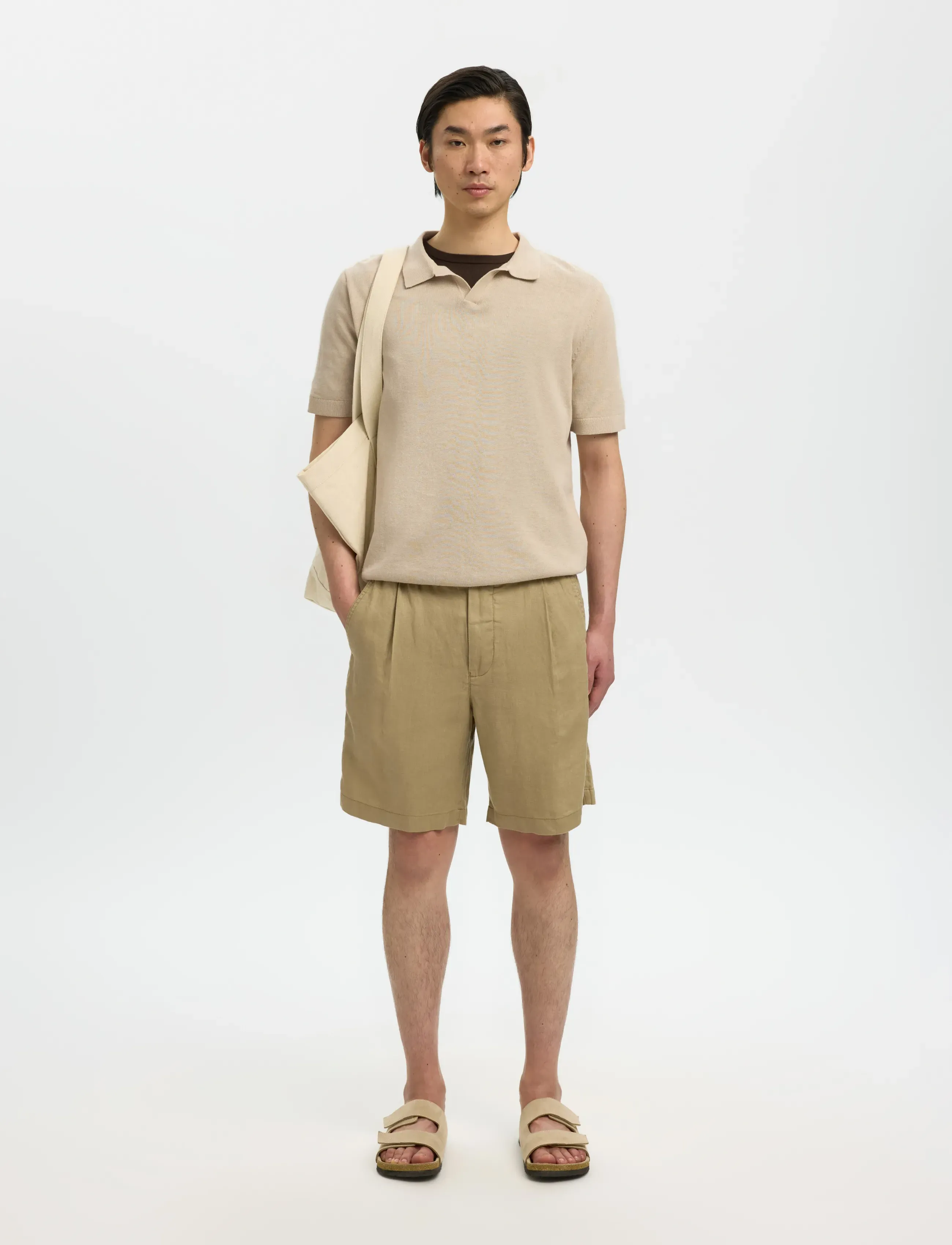 Slhmattis Ss Linen Blend Open Polo Noos 5