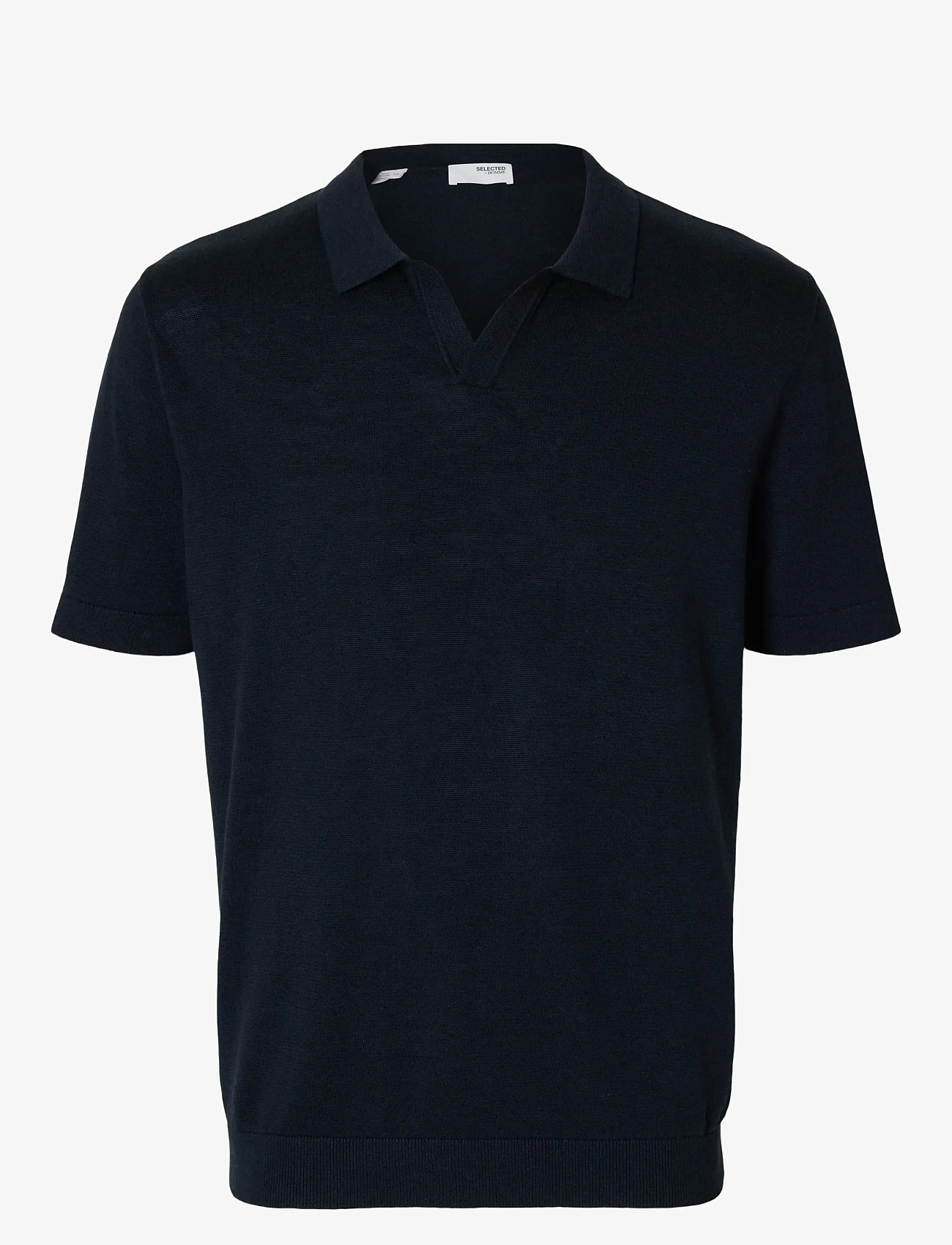 Selected - SLHMATTIS SS LINEN BLEND OPEN POLO NOOS - lühikeste varrukatega polod - sky captain - 1