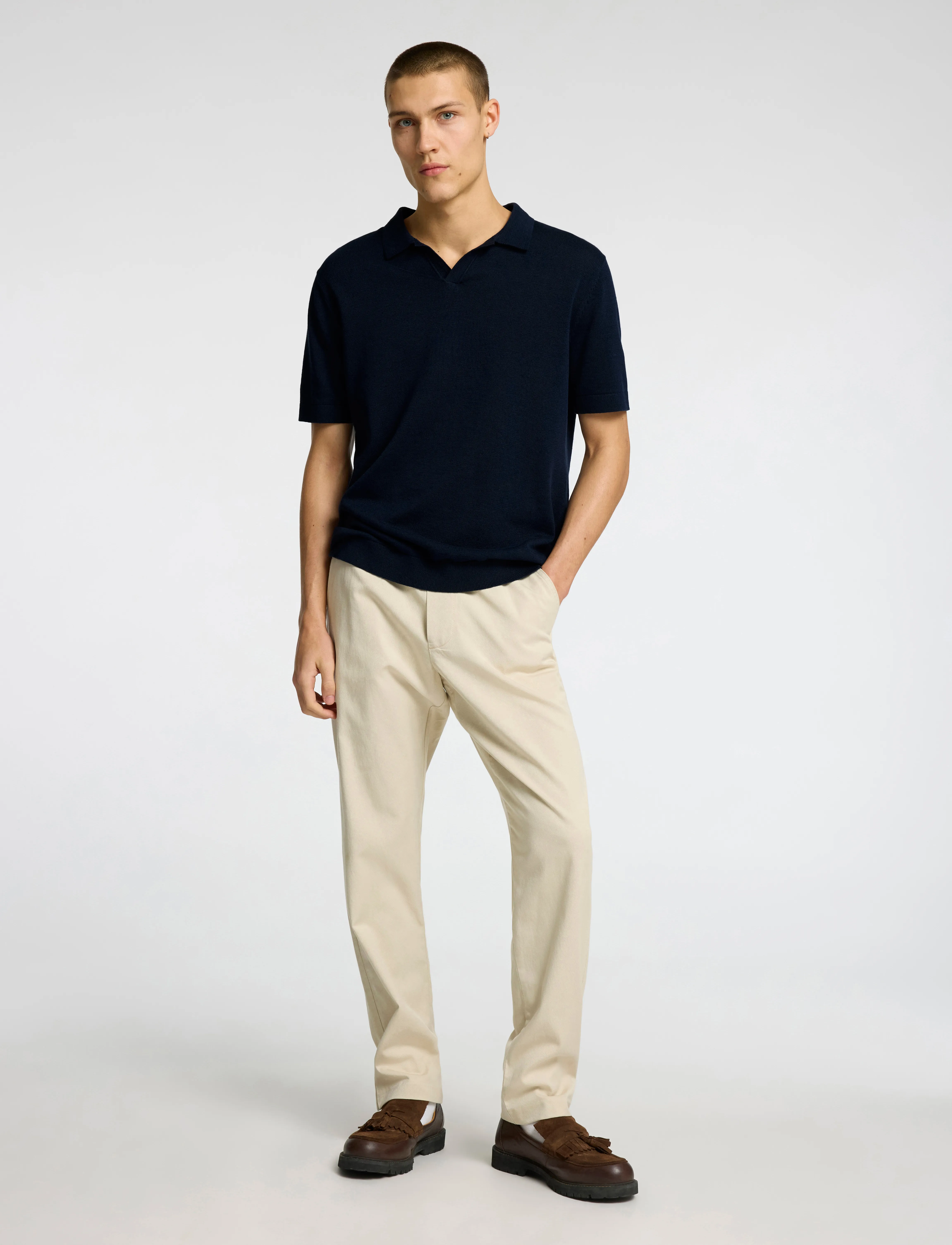 Slhmattis Ss Linen Blend Open Polo Noos 4