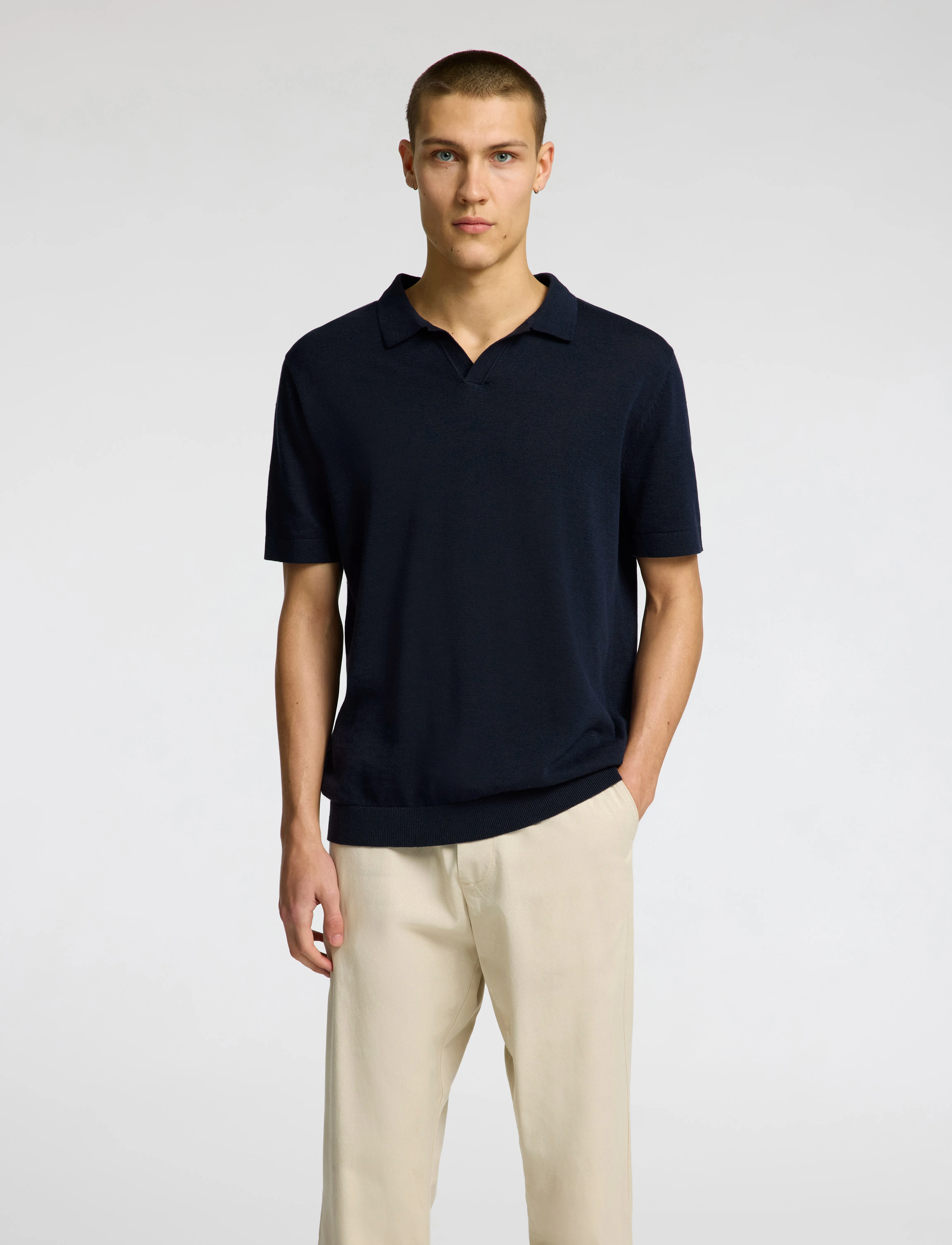 Slhmattis Ss Linen Blend Open Polo Noos 5