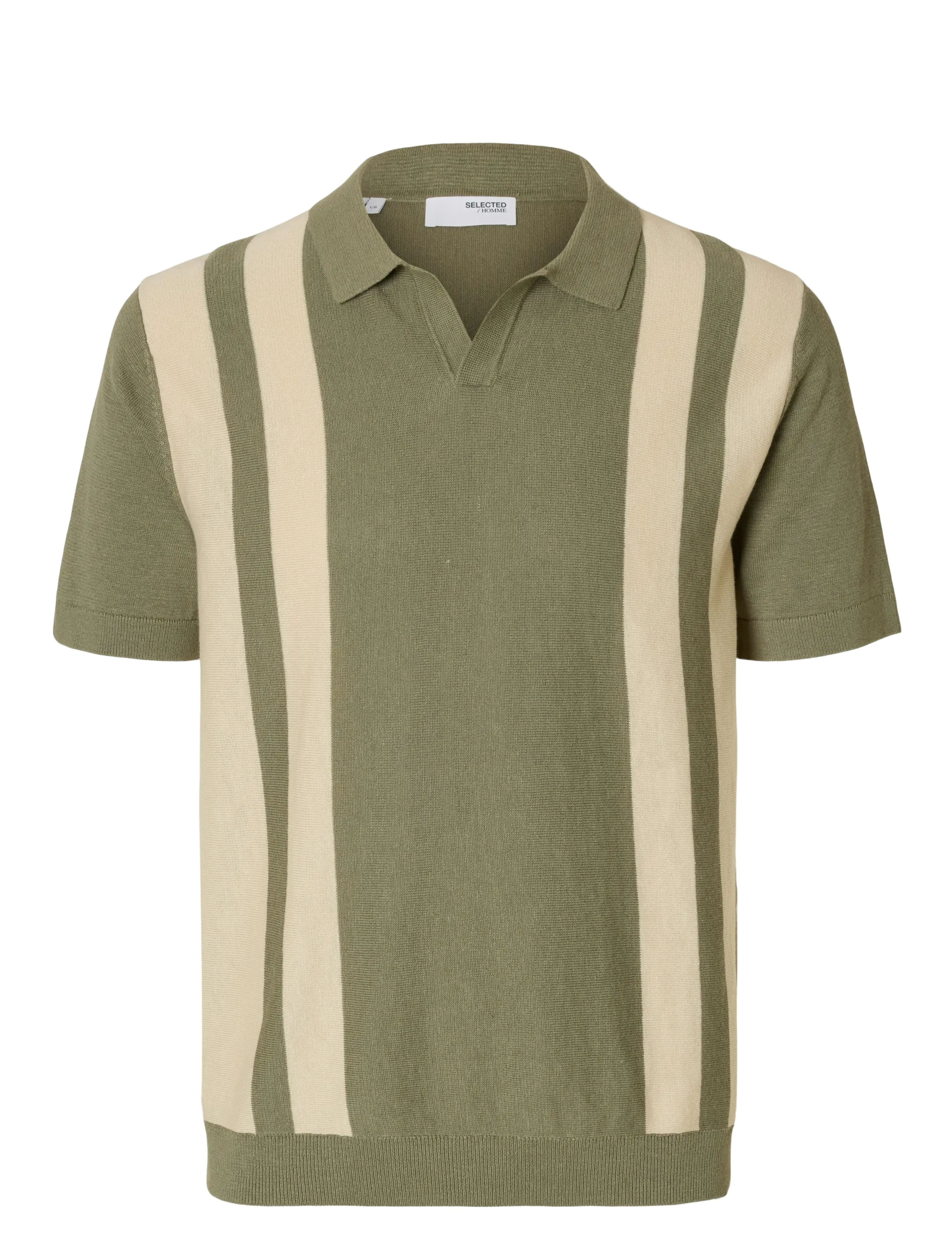 Selected SLHMATTIS SS LINEN BLEND OPEN POLO NOOS - Kleidung - VETIVER / green