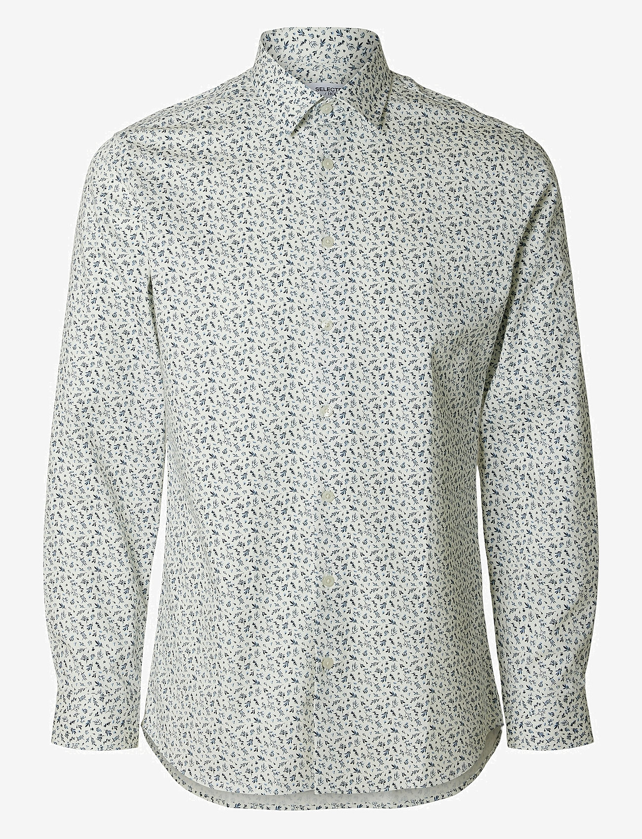 Selected - SLHSLIM-PERFORMANCE SHIRT LS AOP NOOS - pattern shirts - bright white - 0