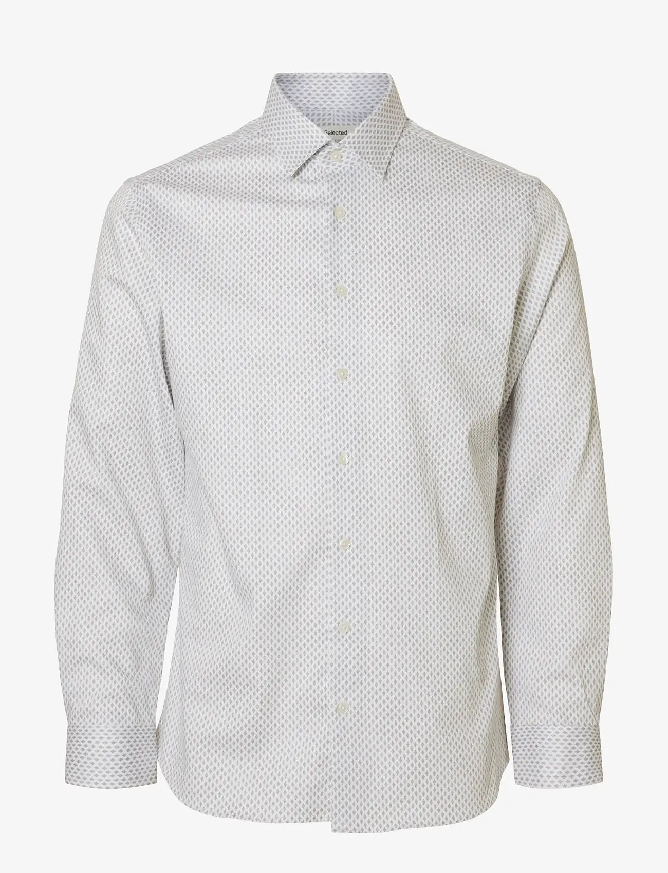 Selected - SLHSLIM-PERFORMANCE SHIRT LS AOP NOOS - pattern shirts - bright white - 0