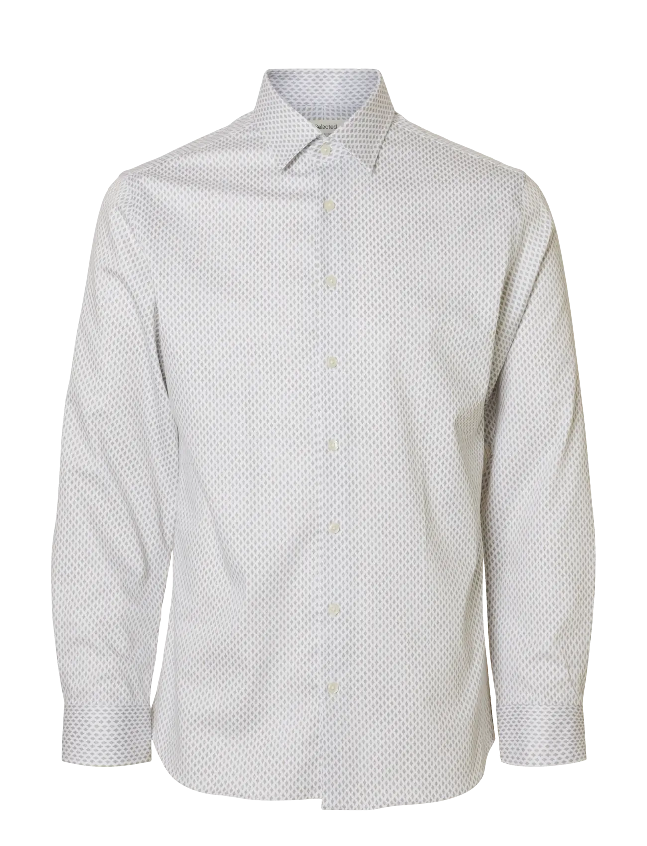 Selected SLHSLIM-PERFORMANCE SHIRT LS AOP NOOS - Kläder - BRIGHT WHITE / white