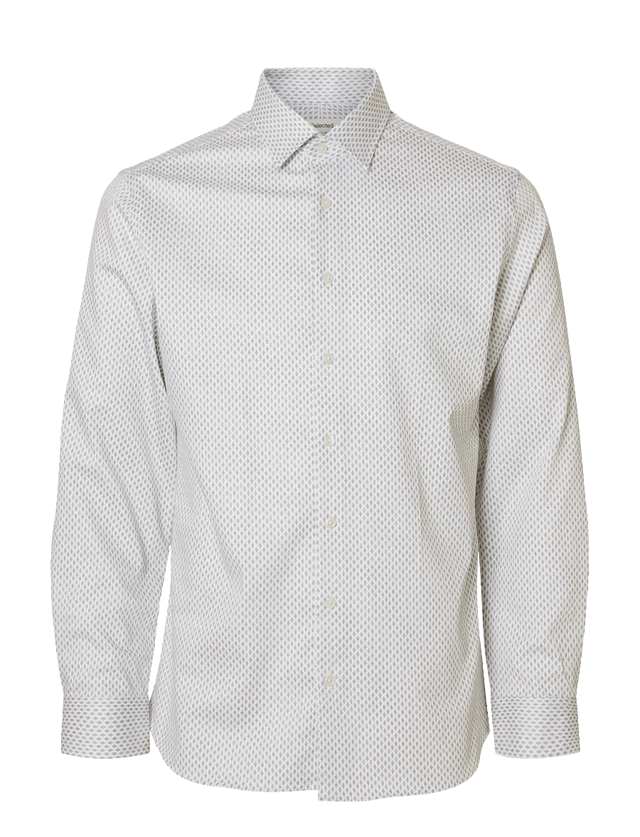 Selected - SLMSLIMFILIP PERFORMANCE LS SHT AOP NOOS - mønstrede skjorter - bright white - 0