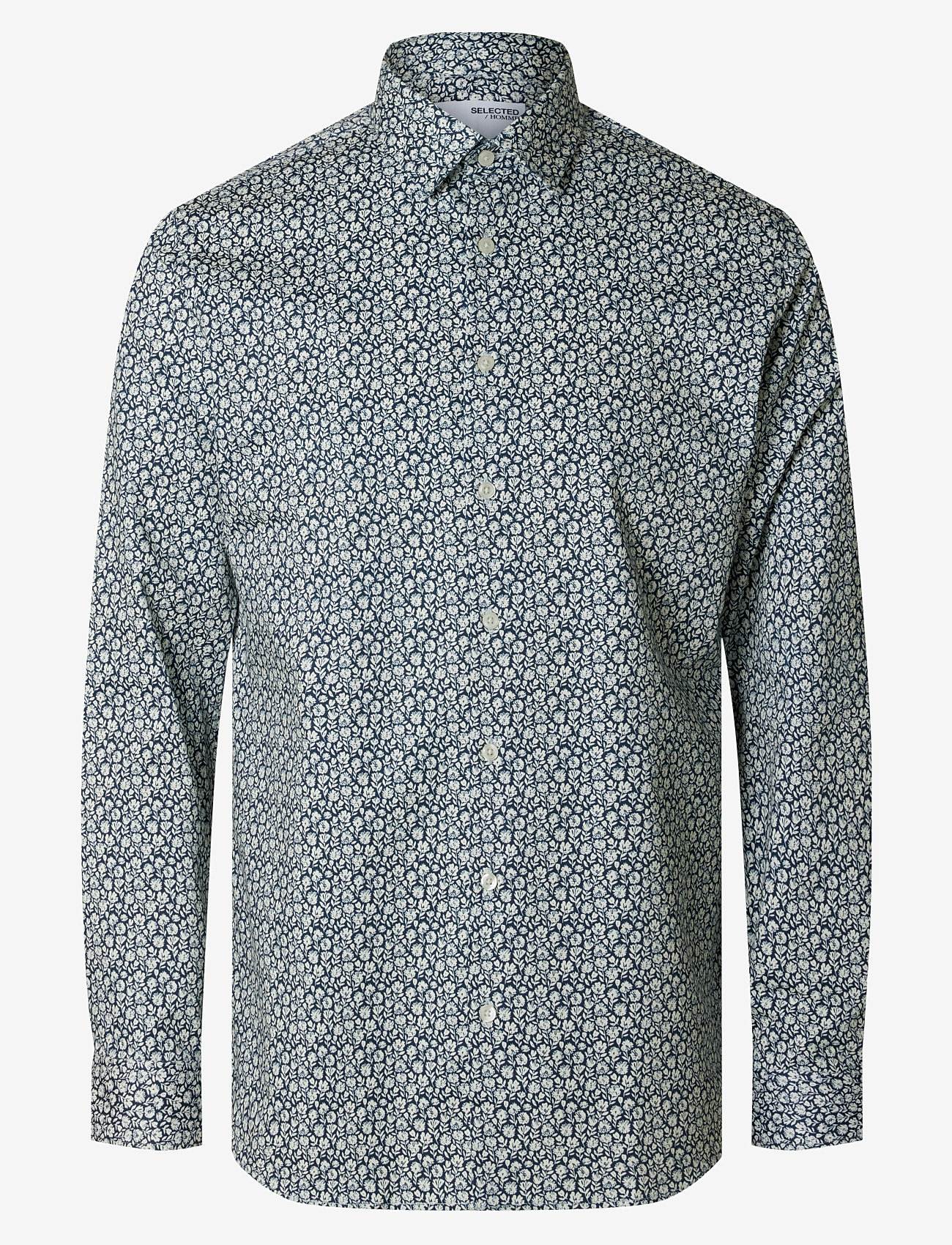 Selected - SLMSLIMFILIP PERFORMANCE LS SHT AOP NOOS - pattern shirts - navy blazer - 0