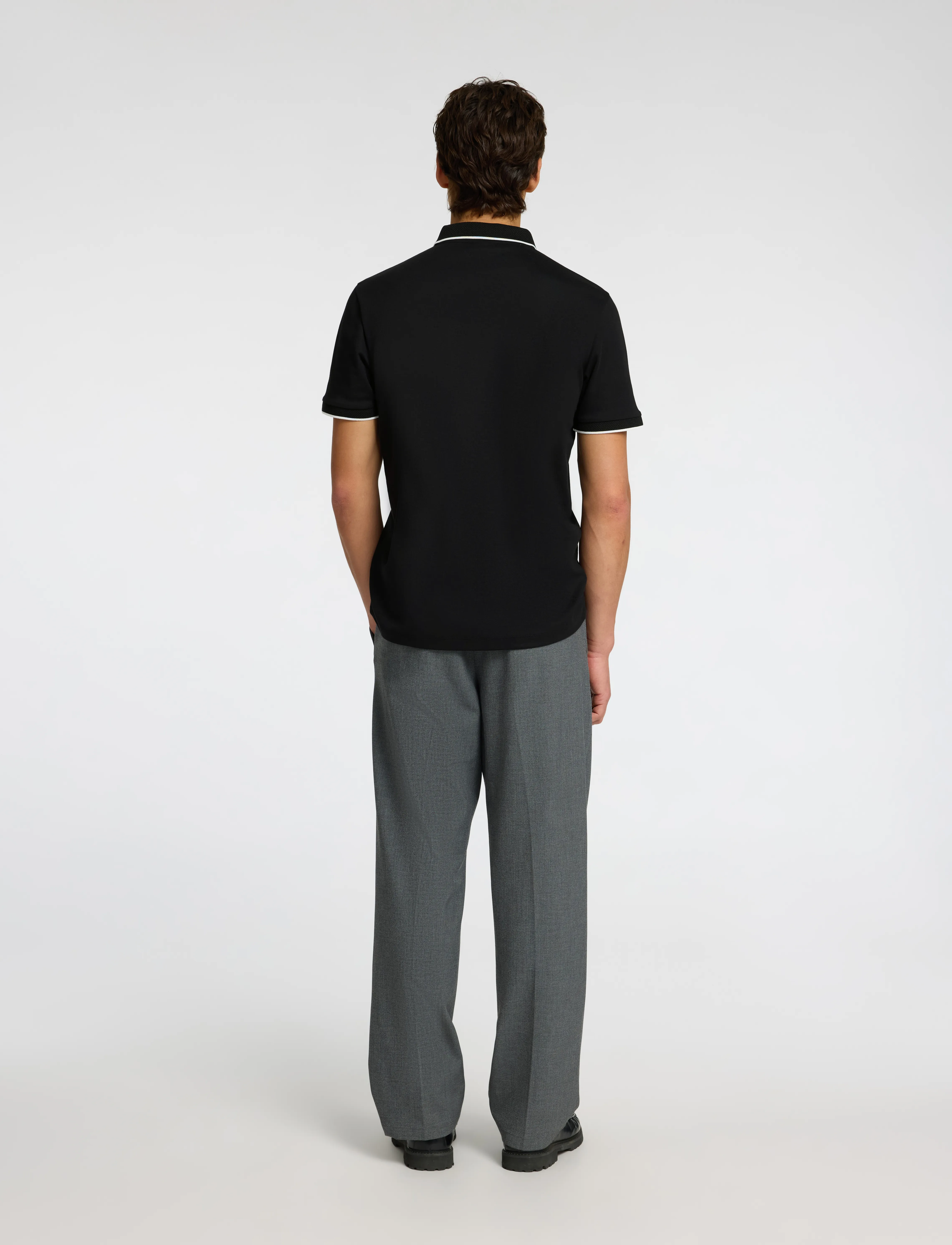Selected - SLHFAVE SPORT ZIP SS POLO NOOS - polos à manches courtes - black - 3