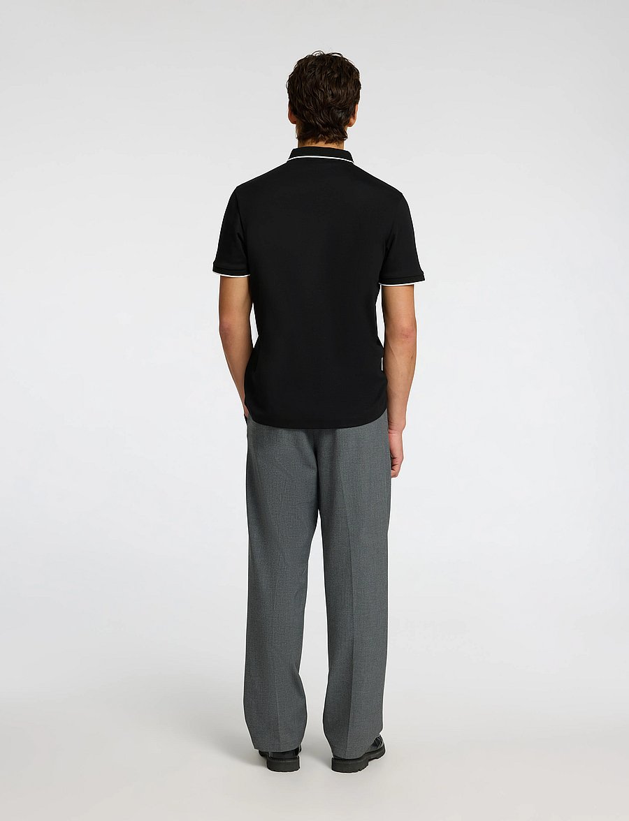 Selected - SLHFAVE SPORT ZIP SS POLO NOOS - polos à manches courtes - black - 3