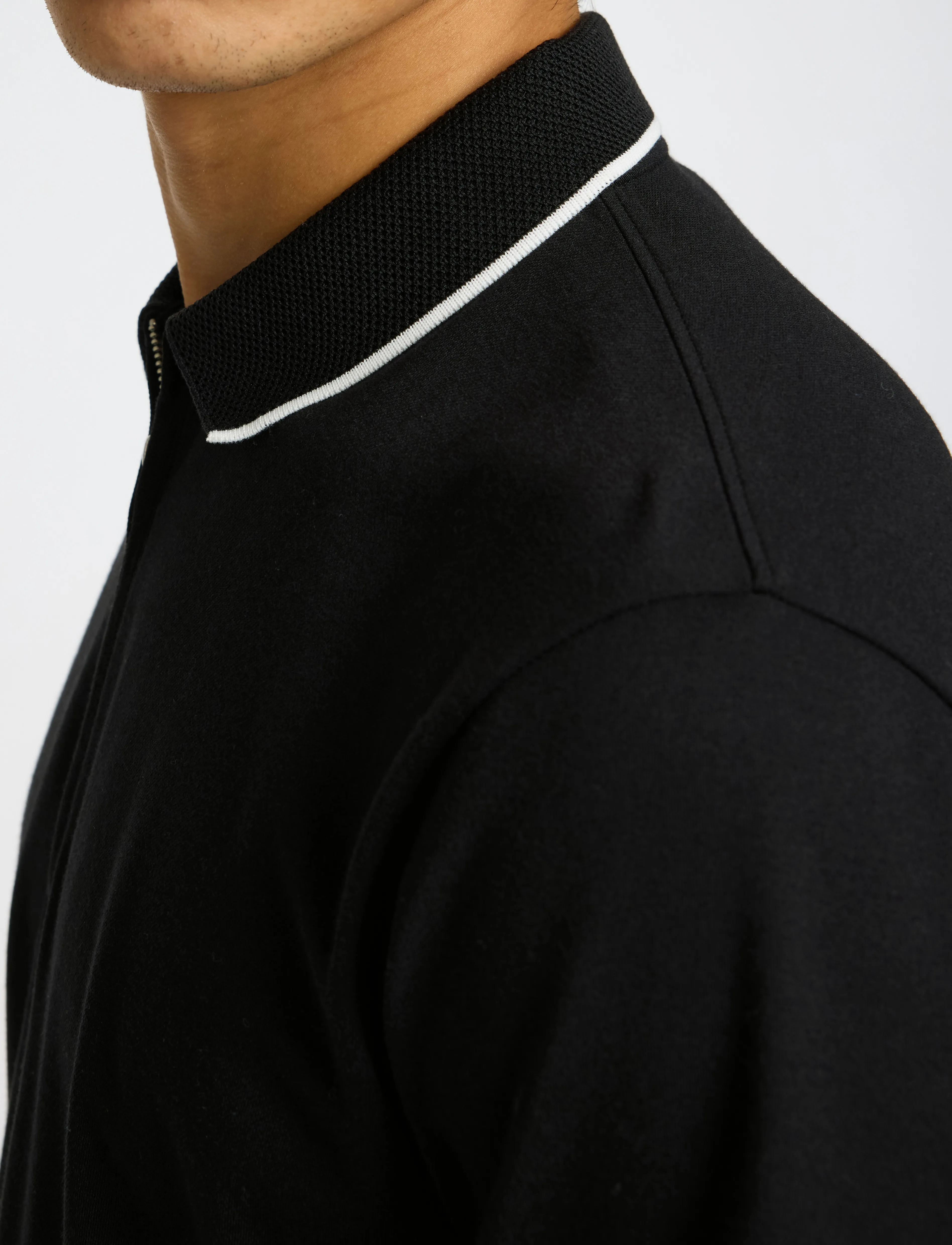 Selected - SLHFAVE SPORT ZIP SS POLO NOOS - polos à manches courtes - black - 4