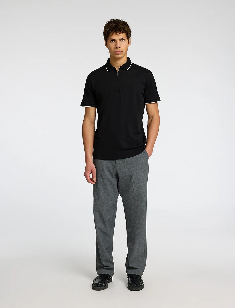 Selected - SLHFAVE SPORT ZIP SS POLO NOOS - polos à manches courtes - black - 5