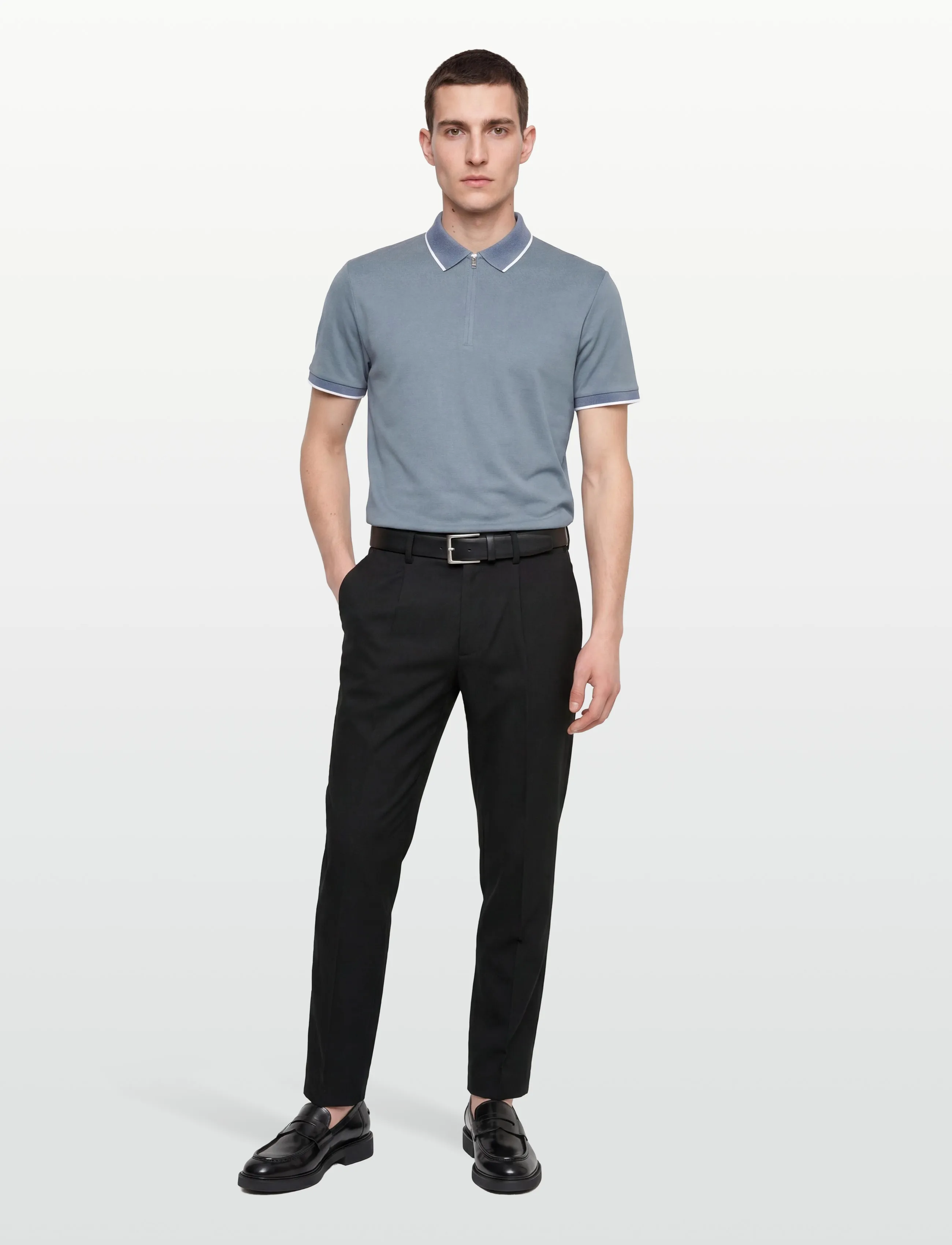 Slhfave Sport Zip Ss Polo Noos