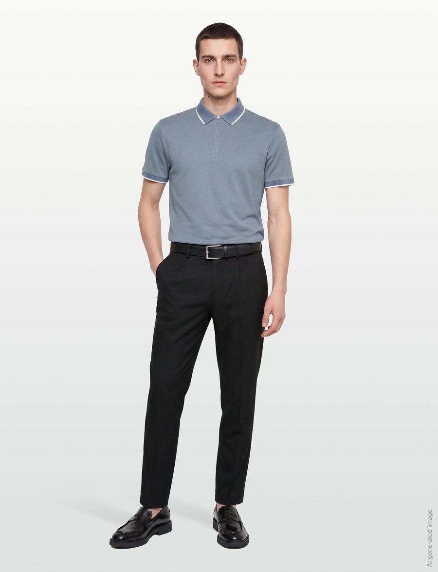Selected - SLHFAVE SPORT ZIP SS POLO NOOS - kurzärmelig - blue mirage - 0