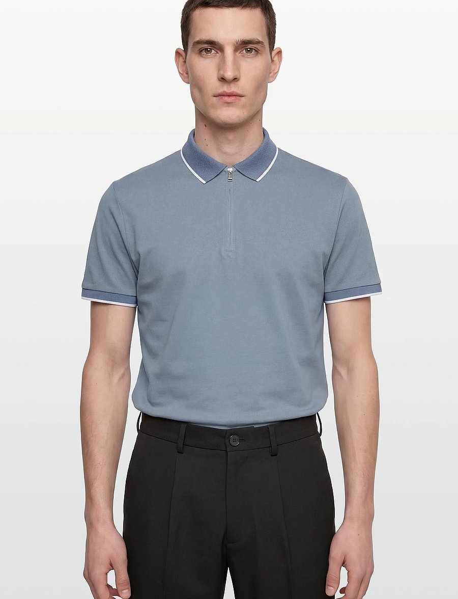 Selected - SLHFAVE SPORT ZIP SS POLO NOOS - kurzärmelig - blue mirage - 3