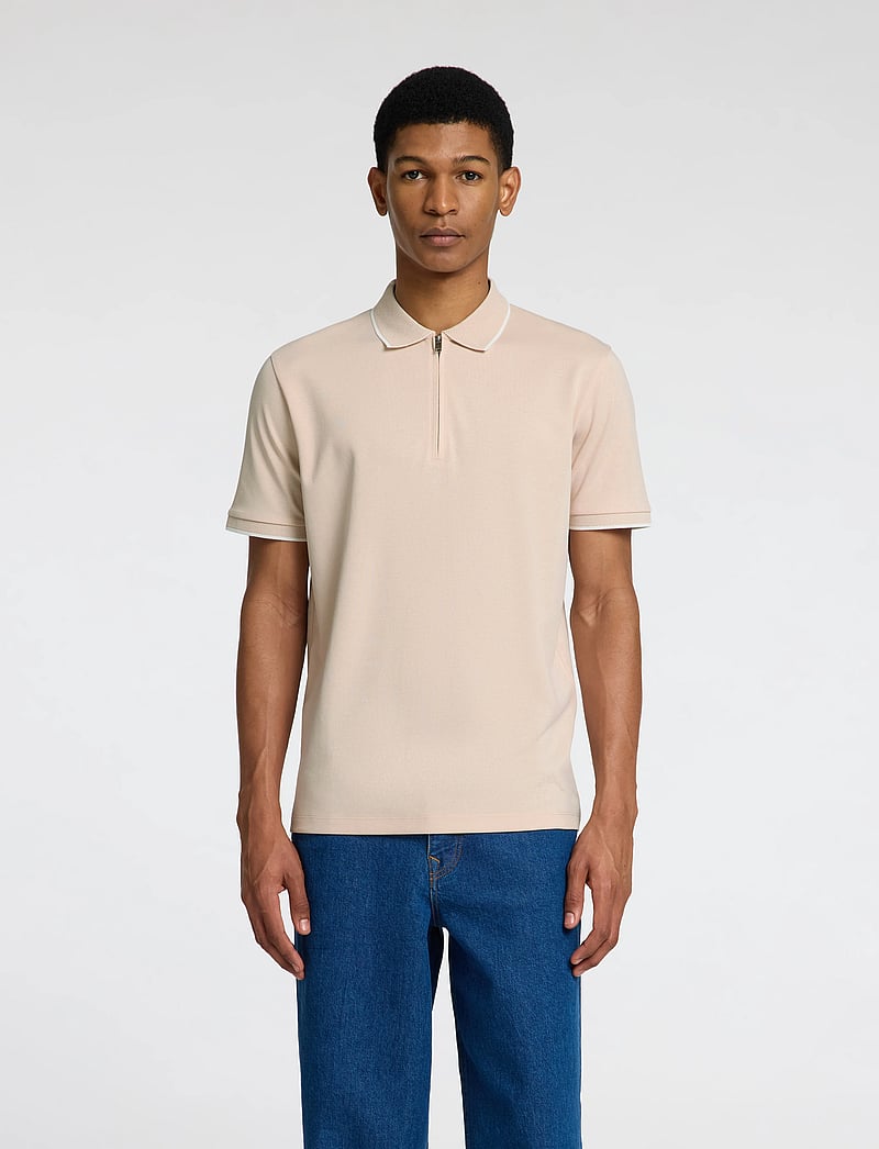 Selected - SLHFAVE SPORT ZIP SS POLO NOOS - kurzärmelig - oatmeal - 0