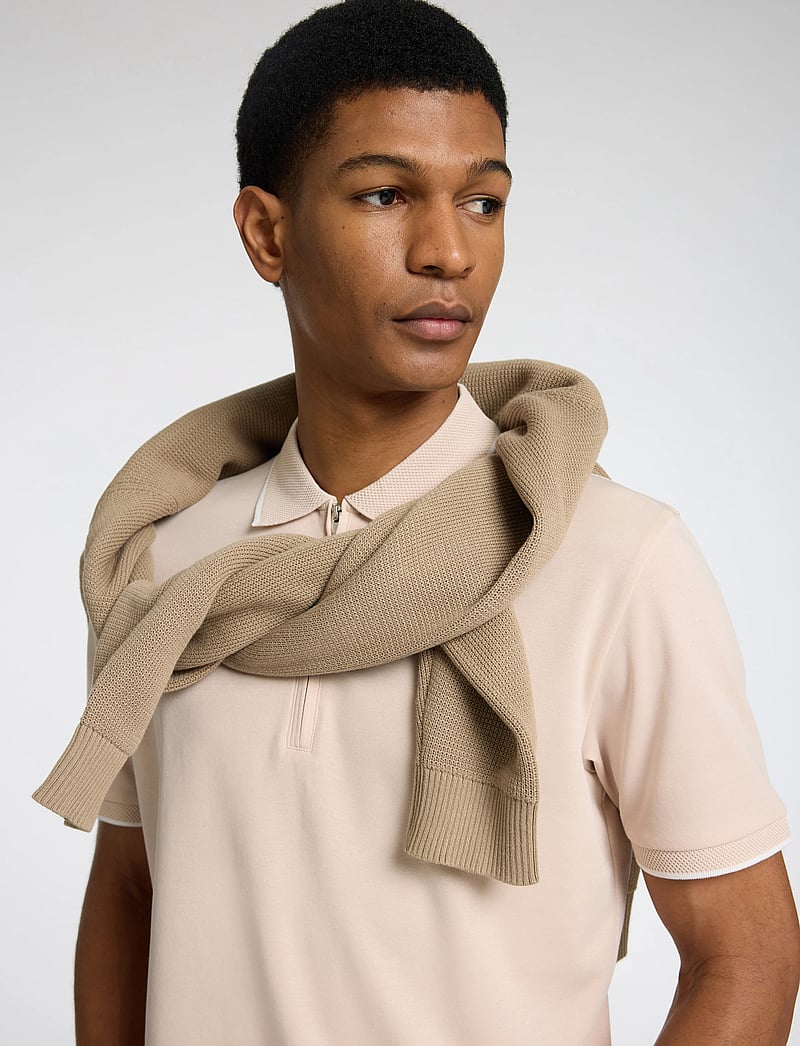 Selected - SLHFAVE SPORT ZIP SS POLO NOOS - kurzärmelig - oatmeal - 4