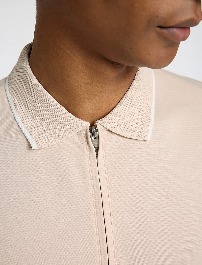 Selected - SLHFAVE SPORT ZIP SS POLO NOOS - kurzärmelig - oatmeal - 5