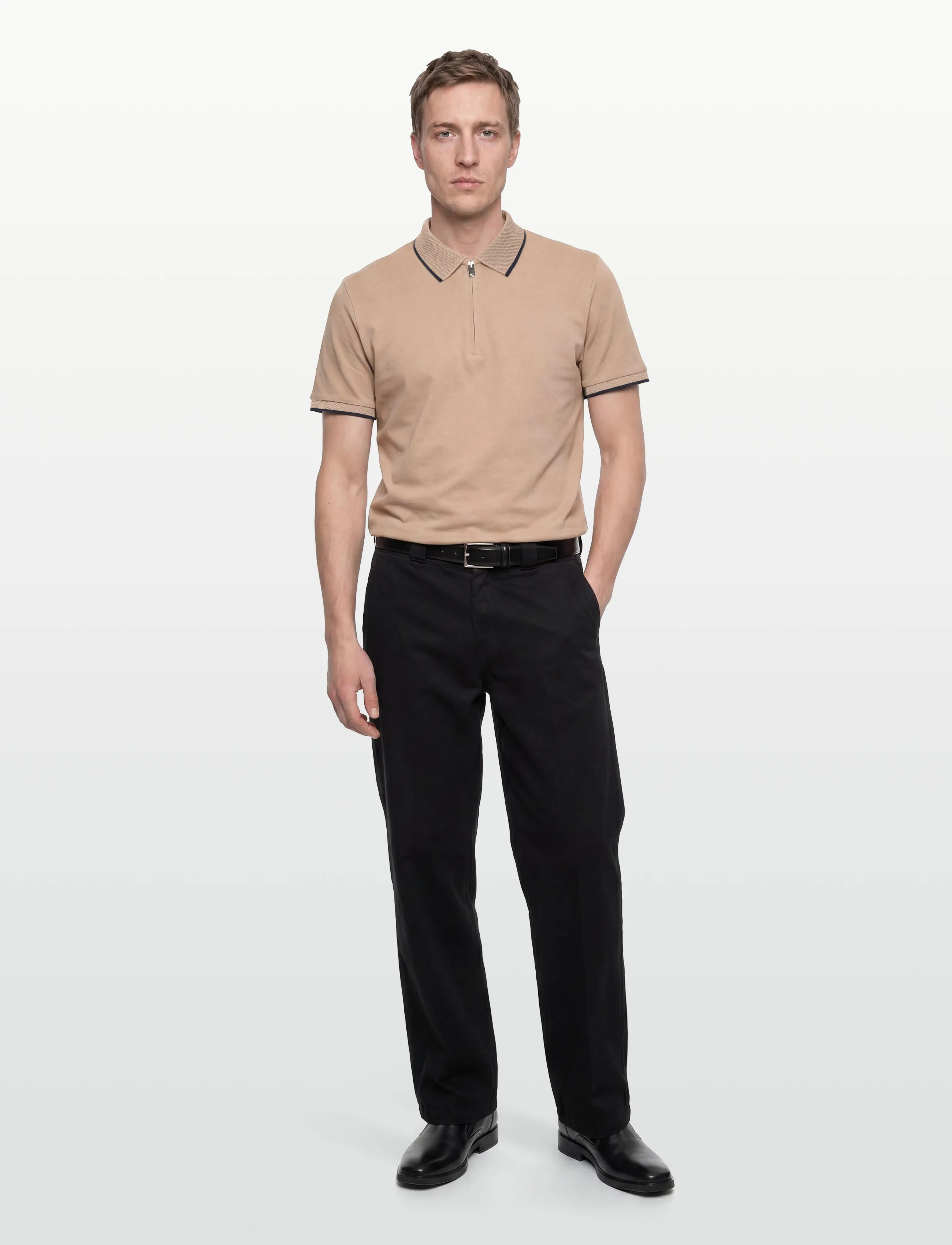 Slhfave Sport Zip Ss Polo Noos