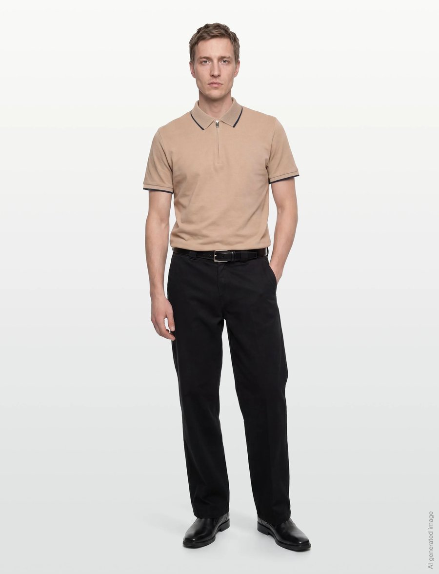 Selected - SLHFAVE SPORT ZIP SS POLO NOOS - kurzärmelig - savannah tan - 0