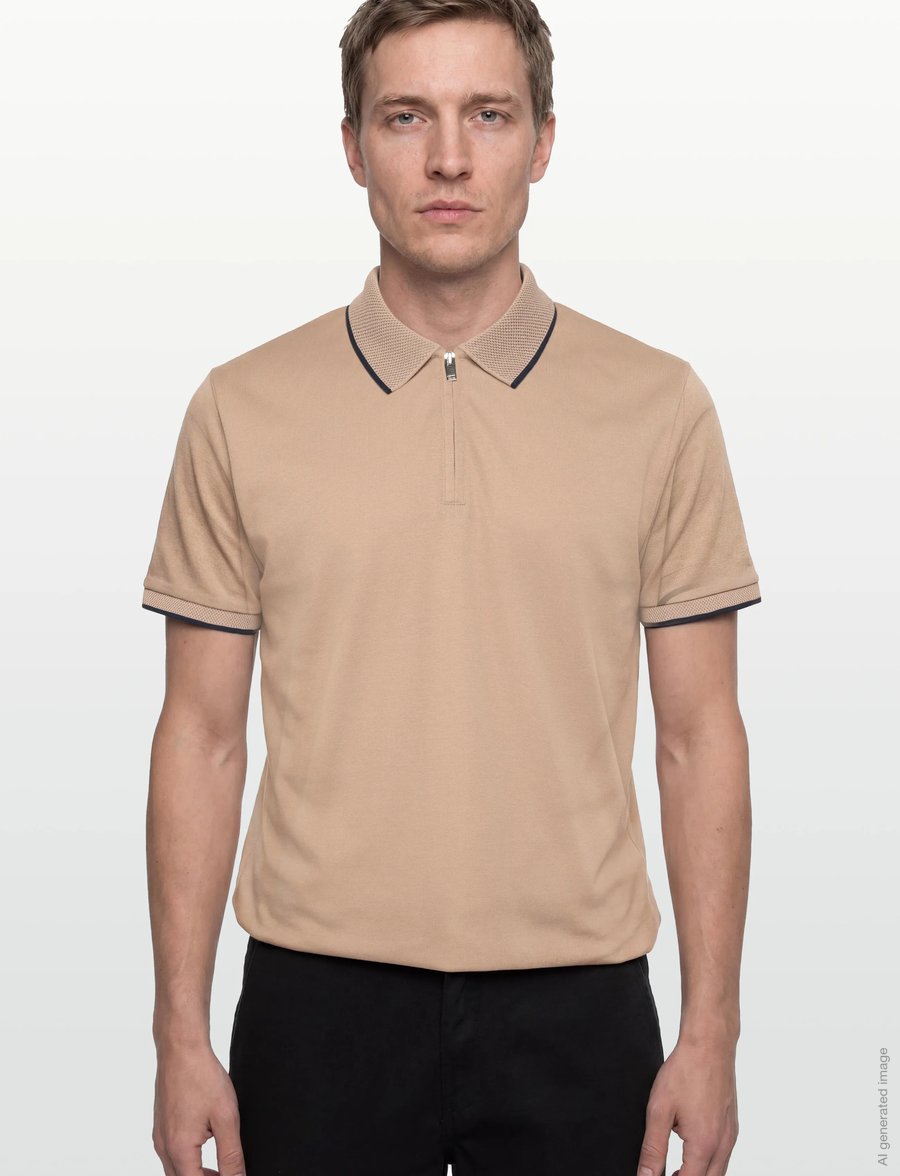 Selected - SLHFAVE SPORT ZIP SS POLO NOOS - kurzärmelig - savannah tan - 3