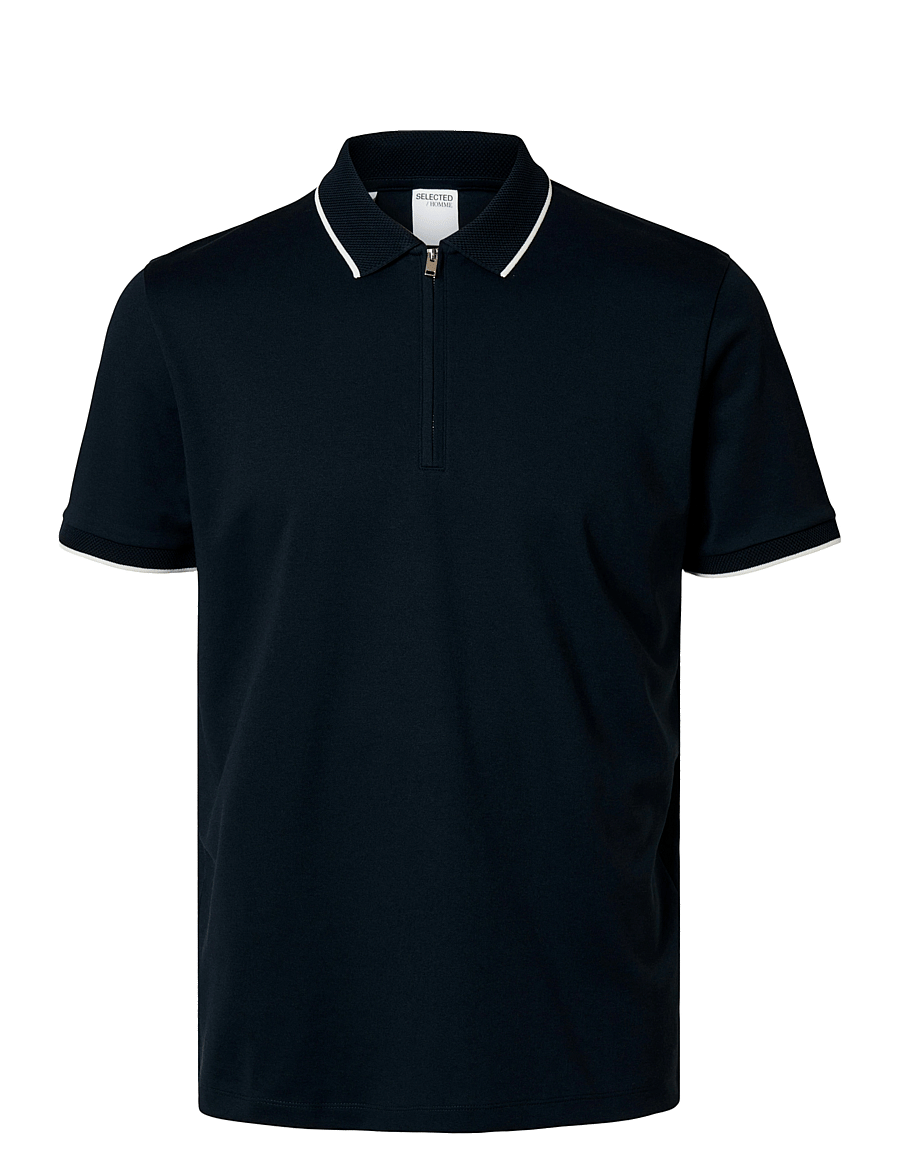 Selected - SLHFAVE SPORT ZIP SS POLO NOOS - kurzärmelig - sky captain - 1