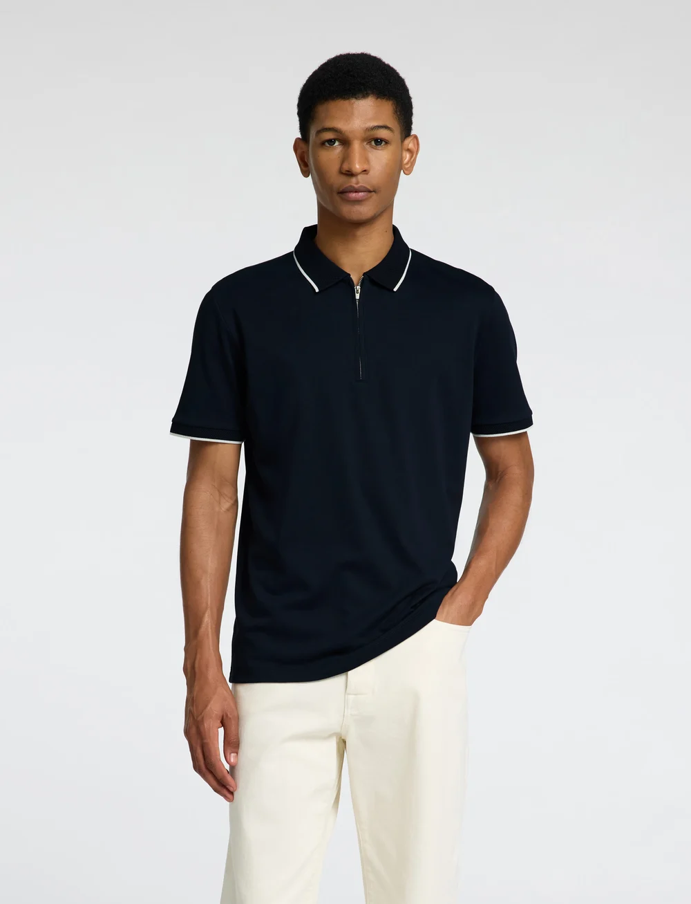 Selected - SLHFAVE SPORT ZIP SS POLO NOOS - kurzärmelig - sky captain - 0