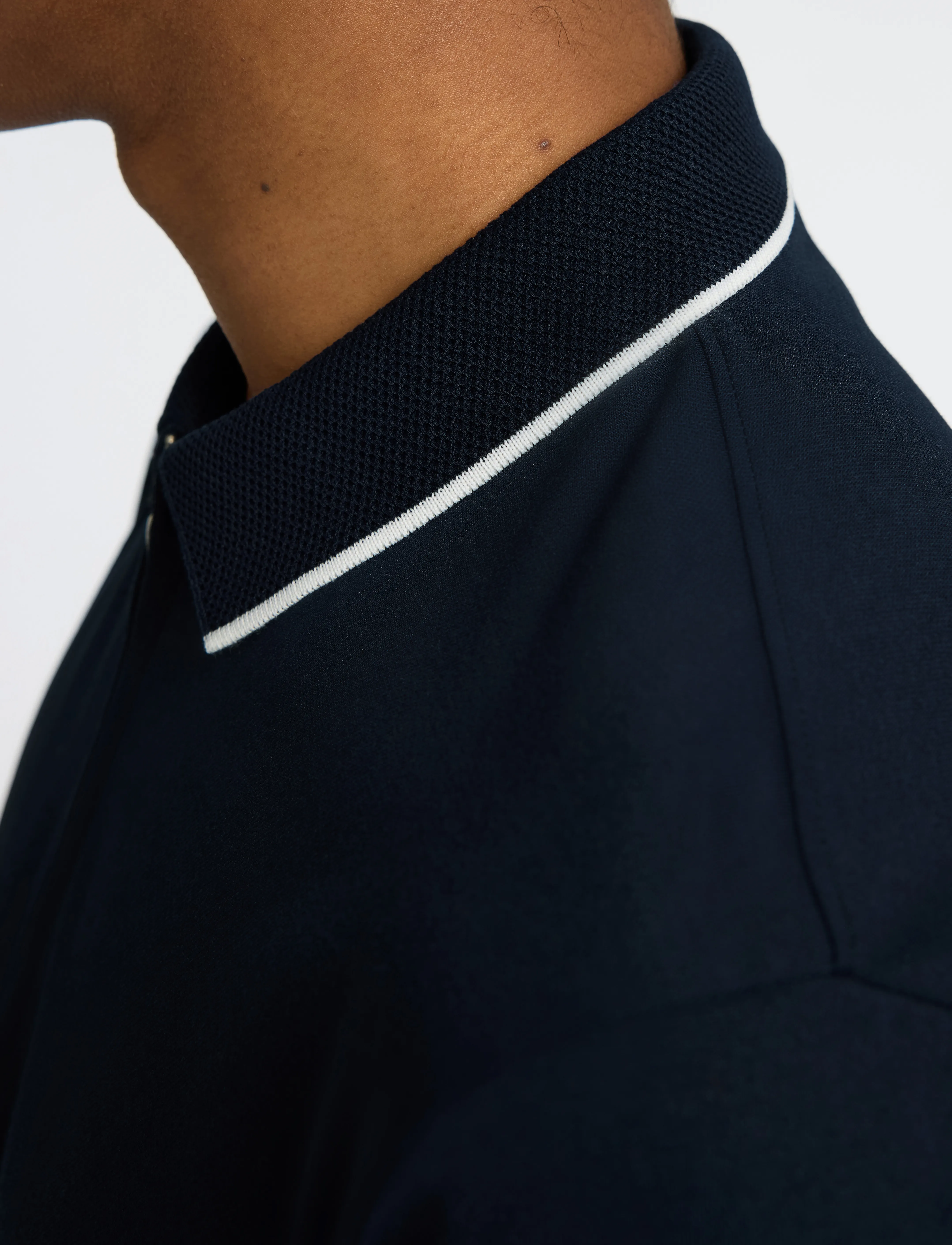Selected - SLHFAVE SPORT ZIP SS POLO NOOS - stutterma pólóbolir - sky captain - 4