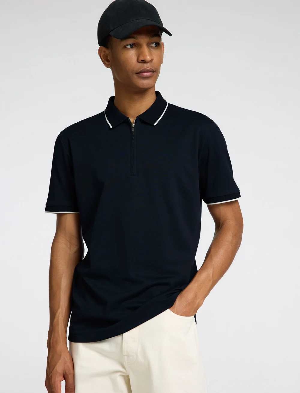 Selected - SLHFAVE SPORT ZIP SS POLO NOOS - kurzärmelig - sky captain - 5