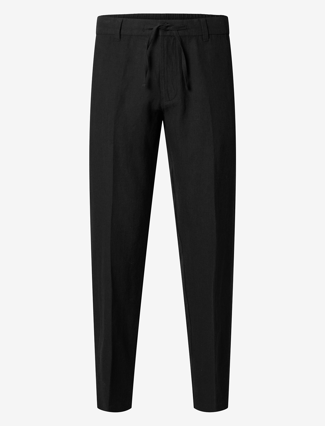 Selected - SLM196-STRAIGHT LEROY LINEN BLD PNT NOOS - hørbukser - black - 1