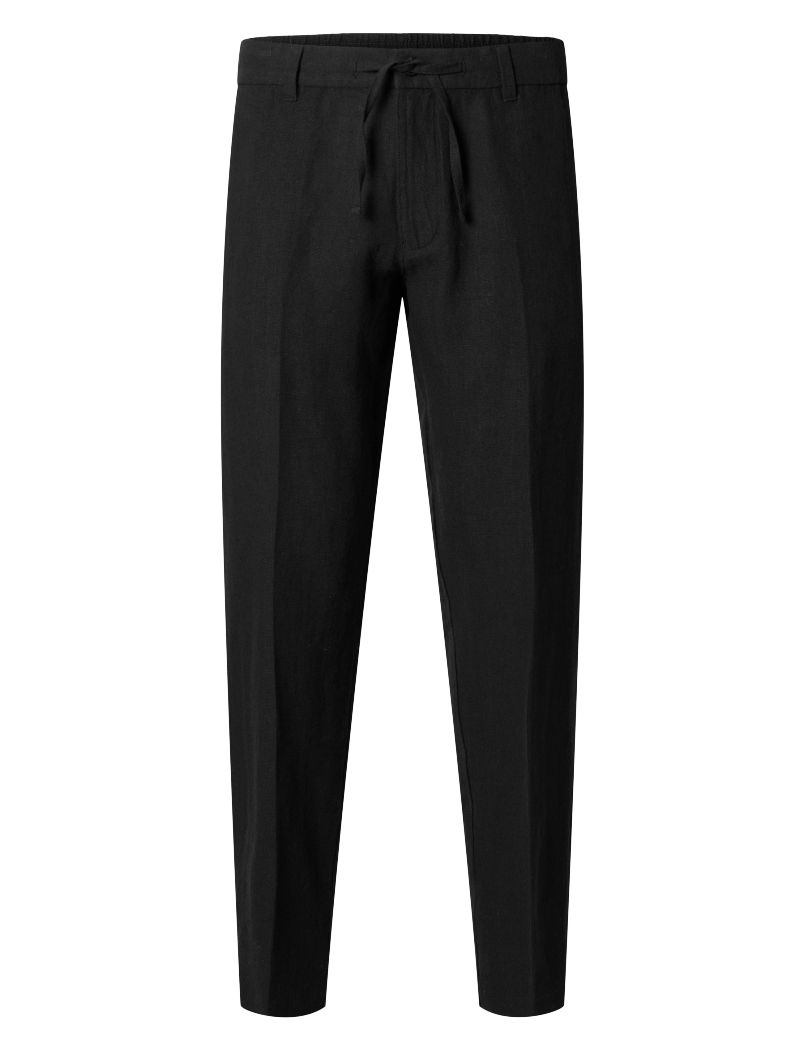 Selected SLM196-STRAIGHT LEROY LINEN BLD PNT NOOS - Selected - BLACK / black