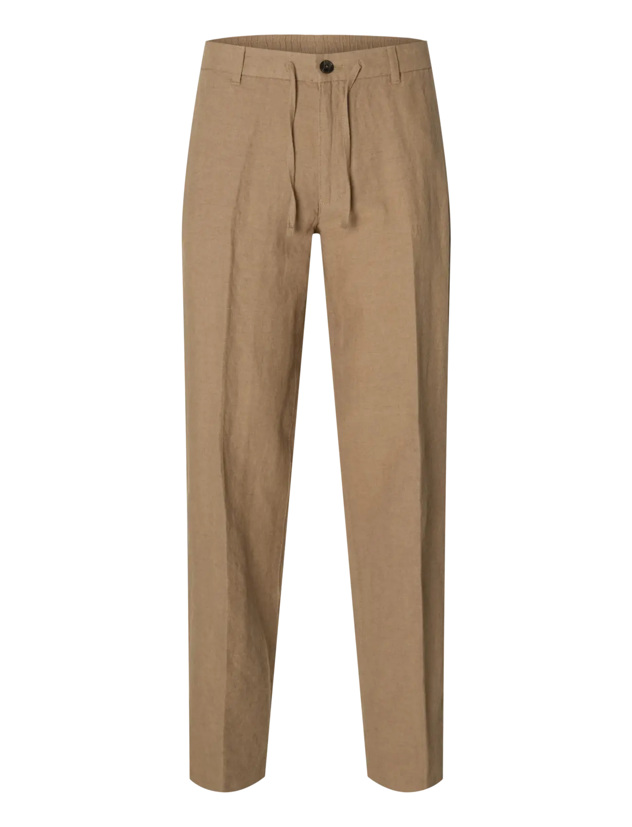 Selected SLM196-STRAIGHT LEROY LINEN BLD PNT NOOS - Selected - CARIBOU / beige