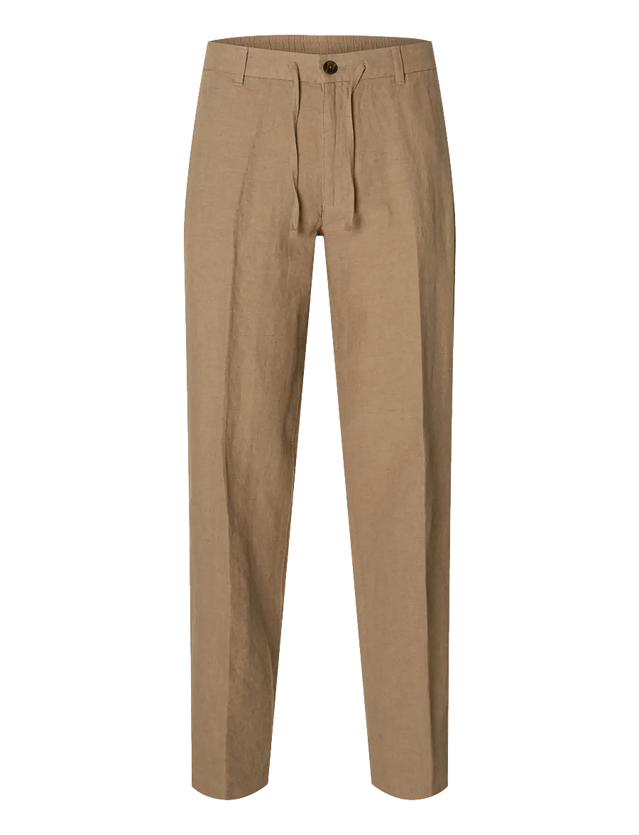 Selected - SLM196-STRAIGHT LEROY LINEN BLD PNT NOOS - linased püksid - caribou - 1