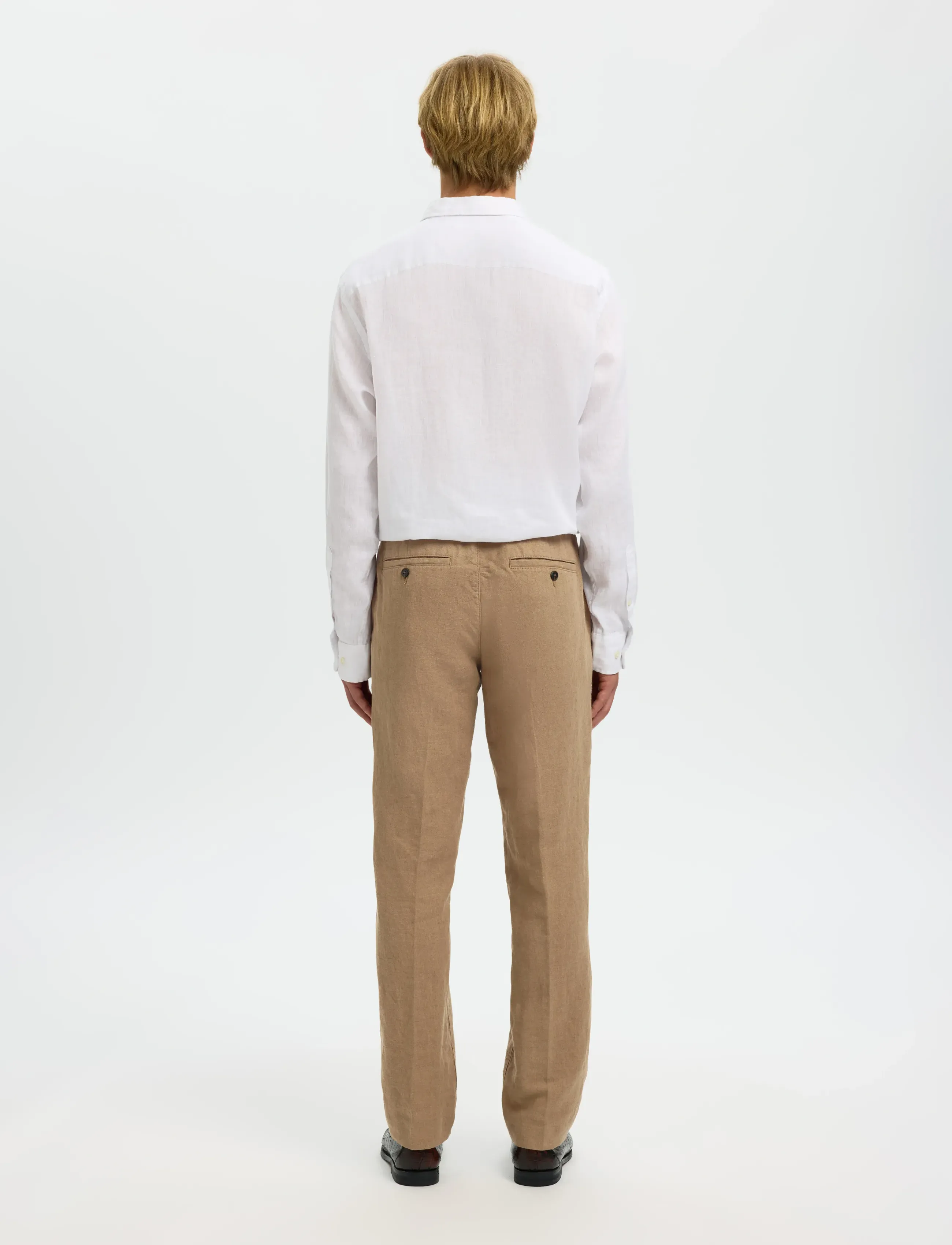Selected - SLM196-STRAIGHT LEROY LINEN BLD PNT NOOS - hørbukser - caribou - 2