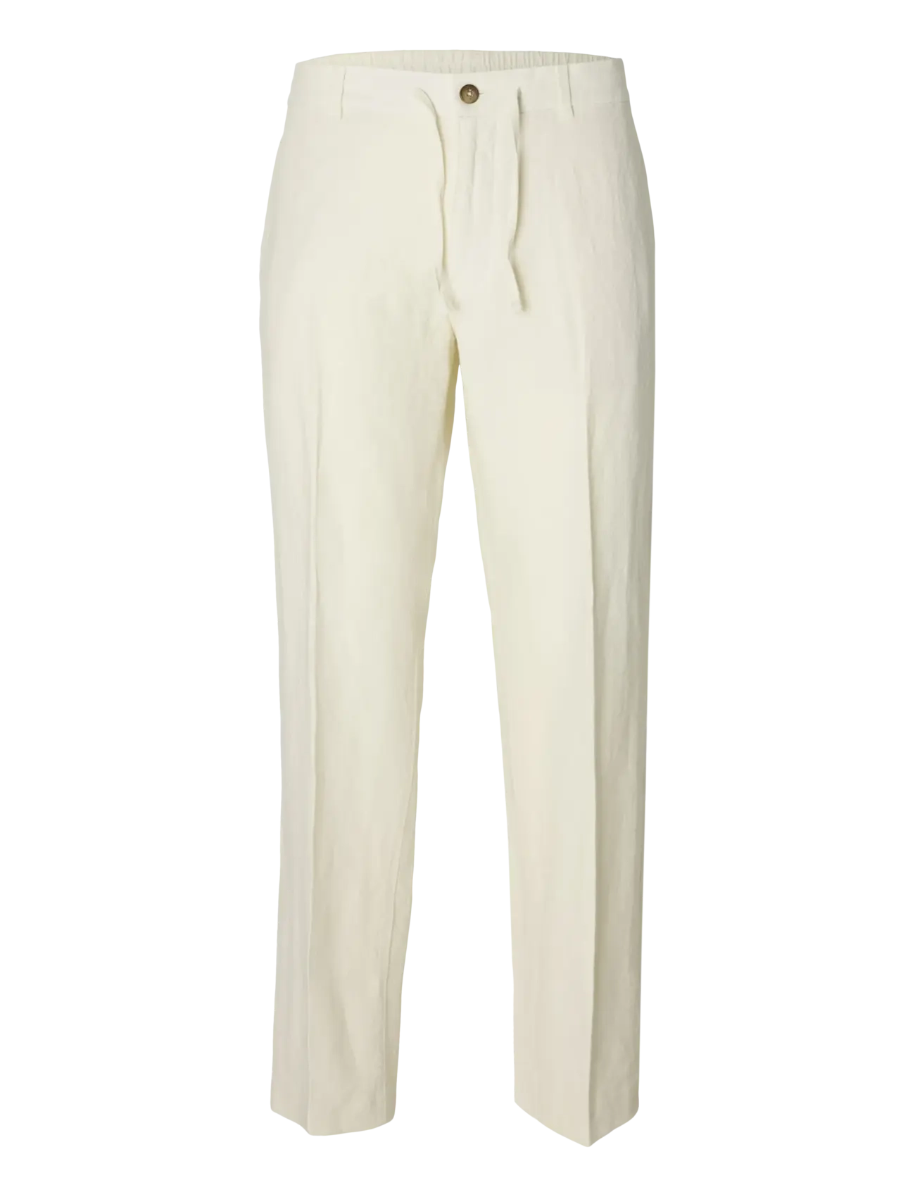 Selected SLM196-STRAIGHT LEROY LINEN BLD PNT NOOS - Hosen - CLOUD DANCER / cream