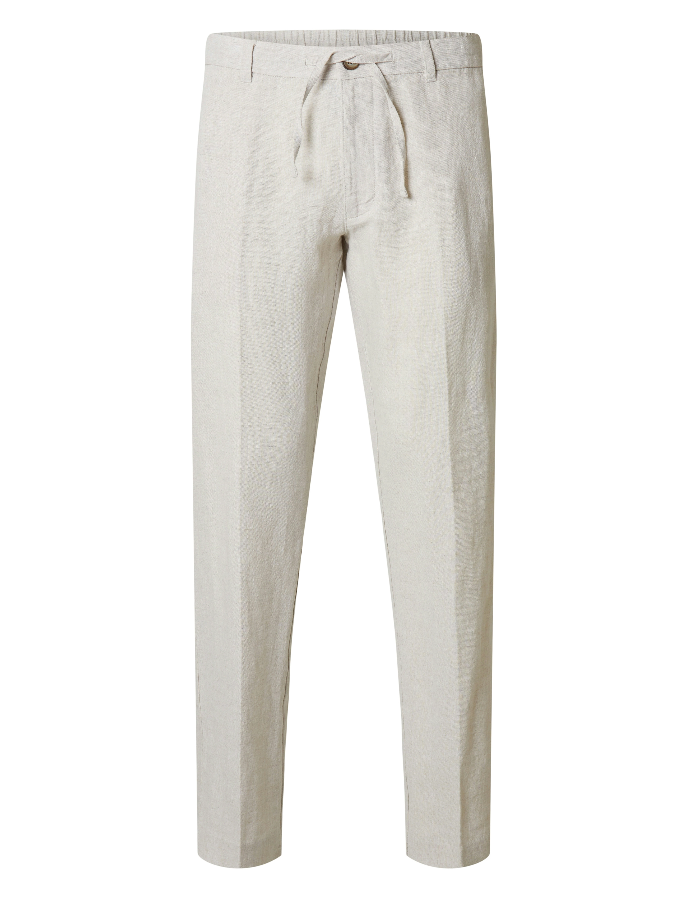Selected SLM196-STRAIGHT LEROY LINEN BLD PNT NOOS - Selected - PURE CASHMERE / white