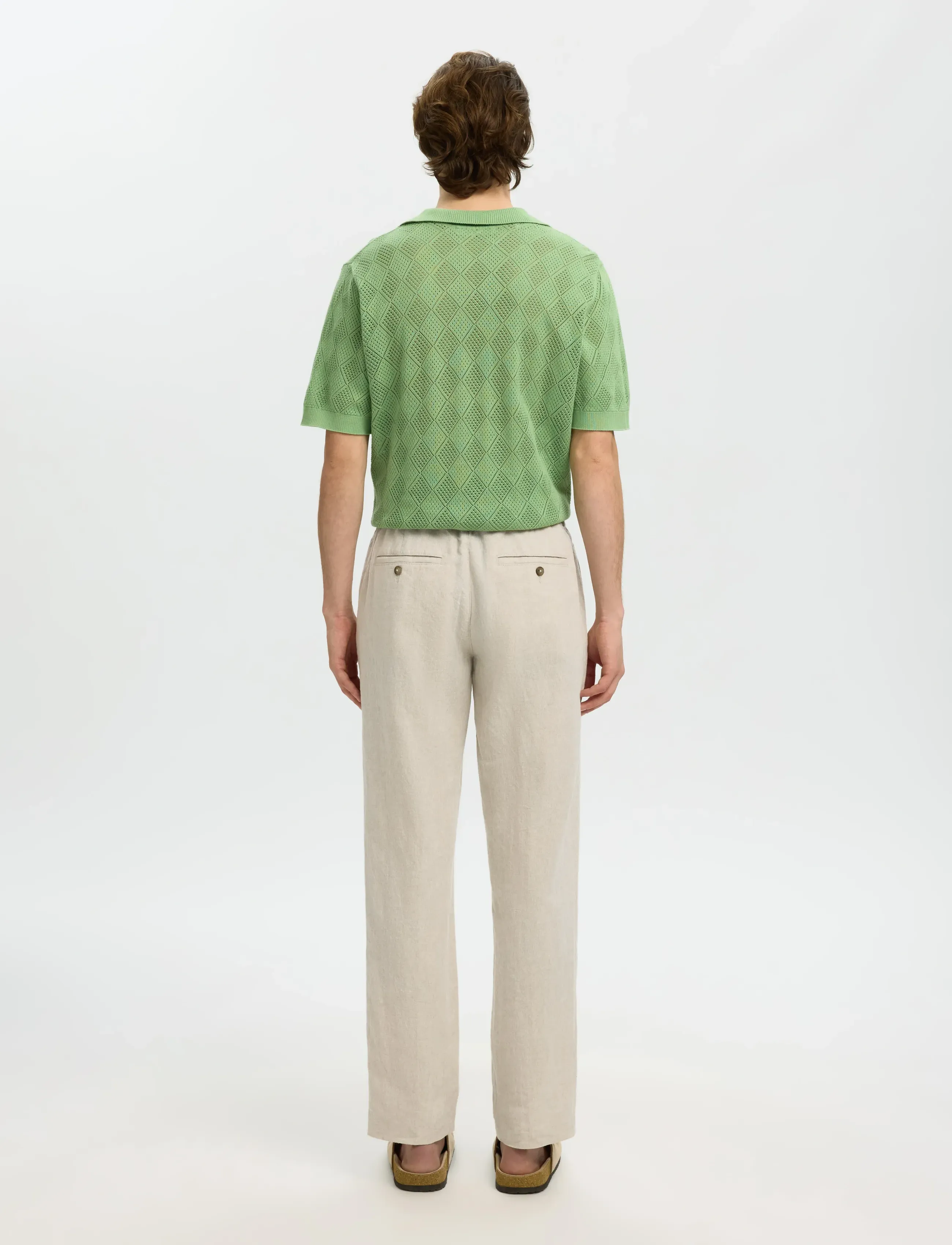 Selected - SLM196-STRAIGHT LEROY LINEN BLD PNT NOOS - leinenhosen - pure cashmere - 2
